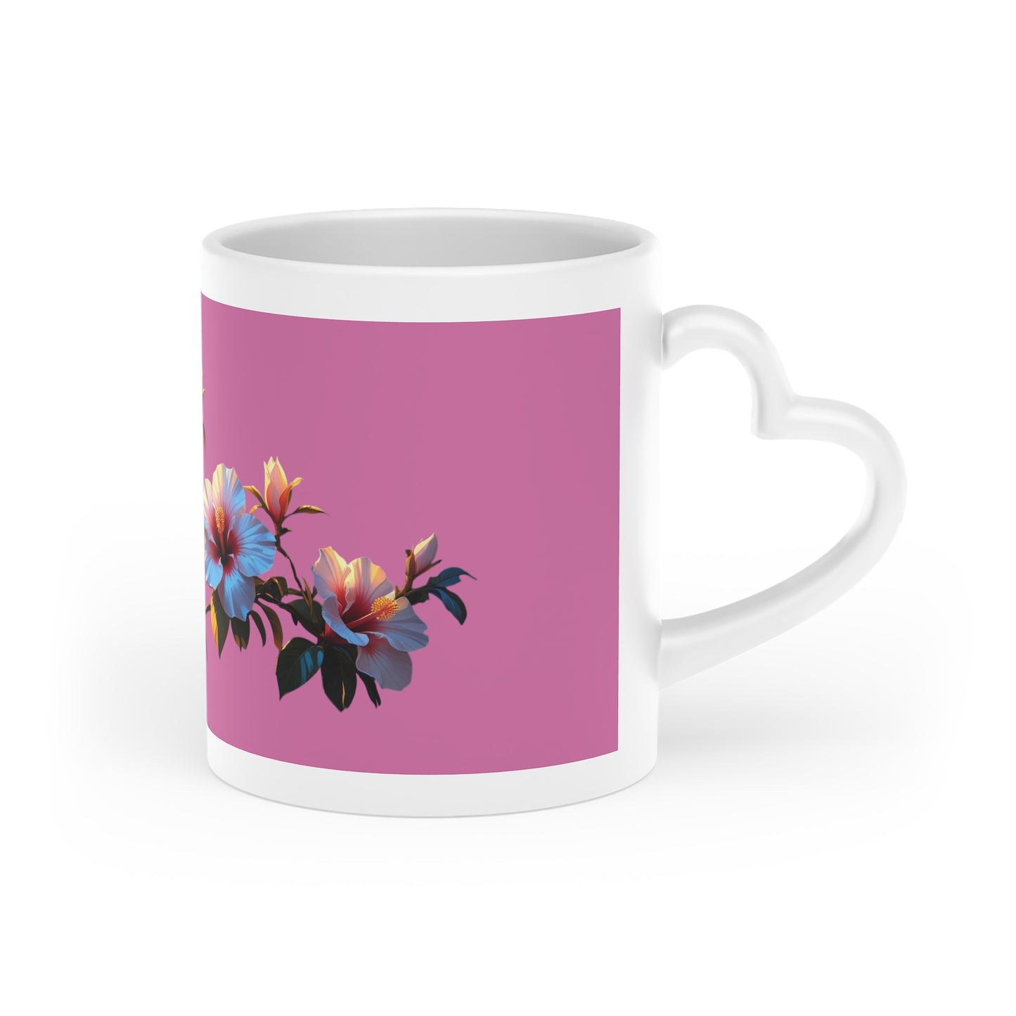 Heart-Shaped Floral Mug for Gifts