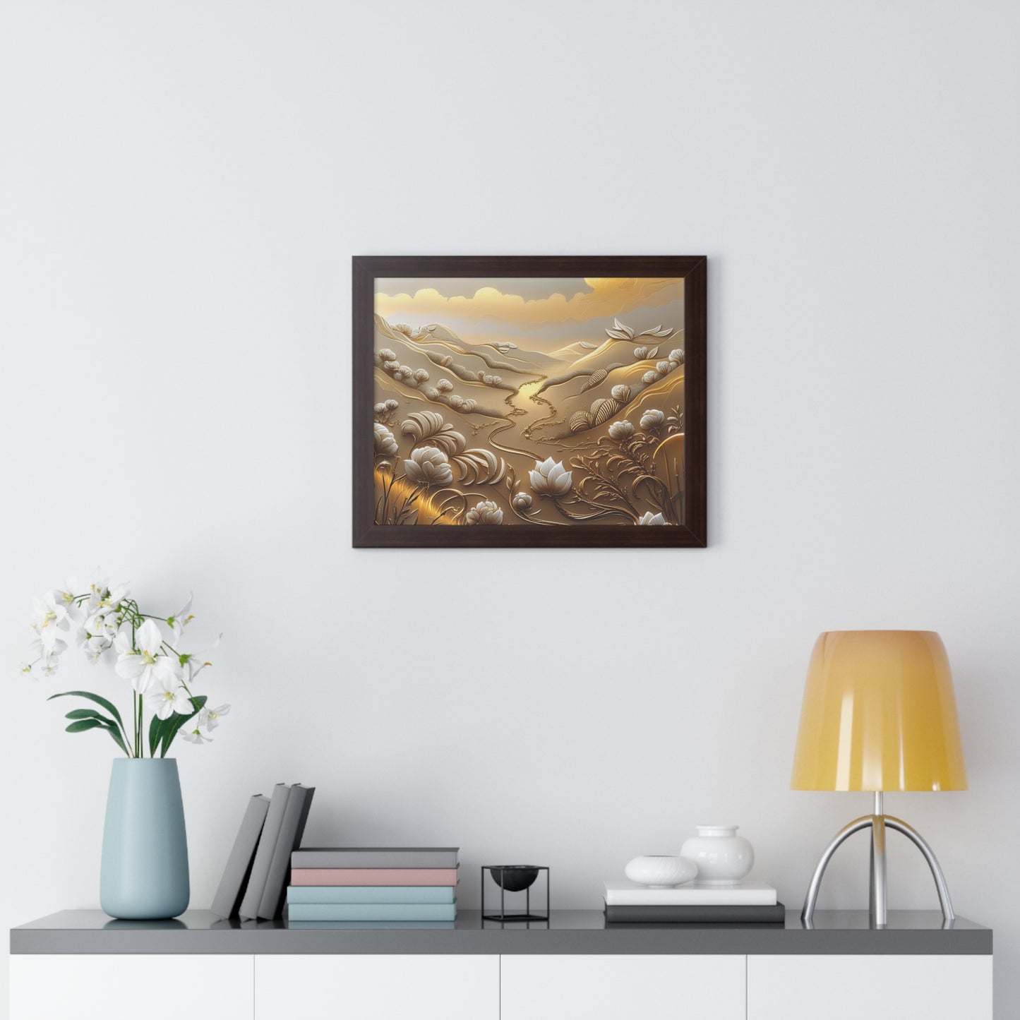 Serene Landscape Framed Poster, Nature-Inspired Wall Art,