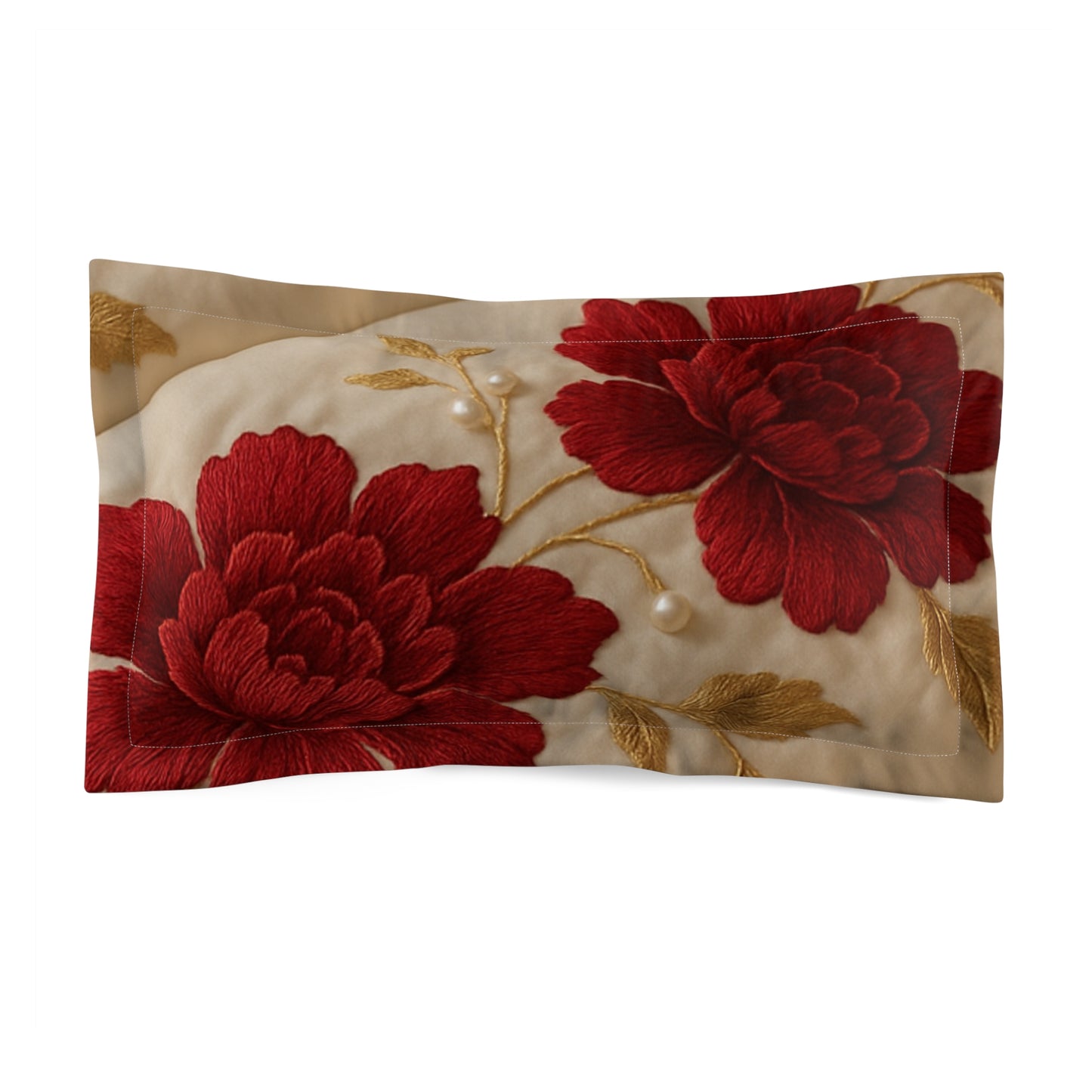 Elegant Floral Microfiber Pillow Sham, Gift for Her, Floral Design