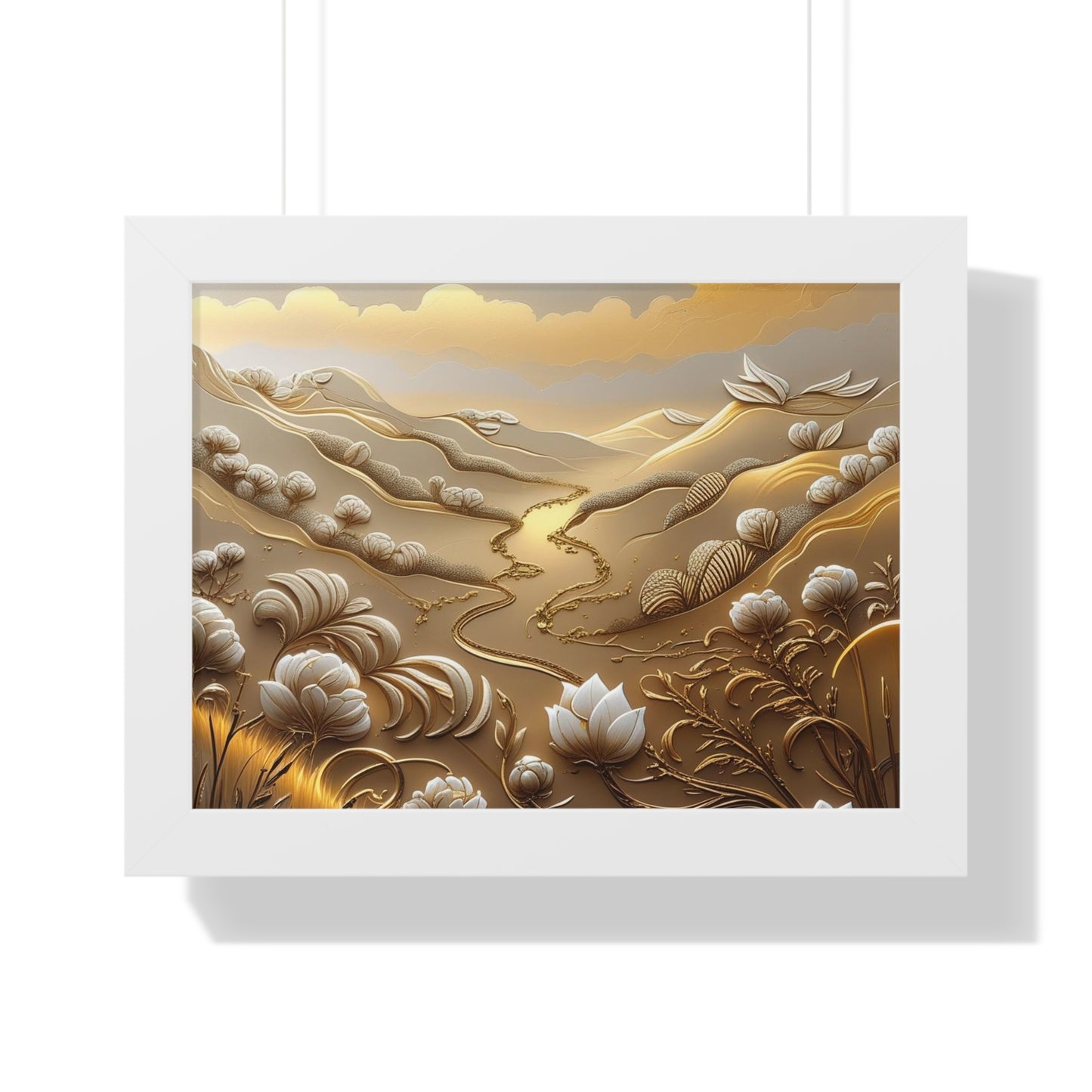 Serene Landscape Framed Poster, Nature-Inspired Wall Art,