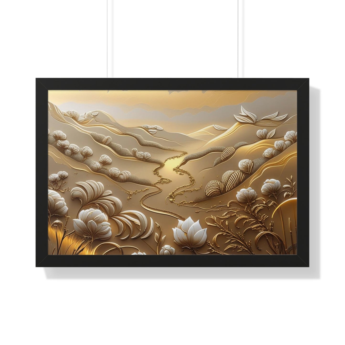 Serene Landscape Framed Poster, Nature-Inspired Wall Art,