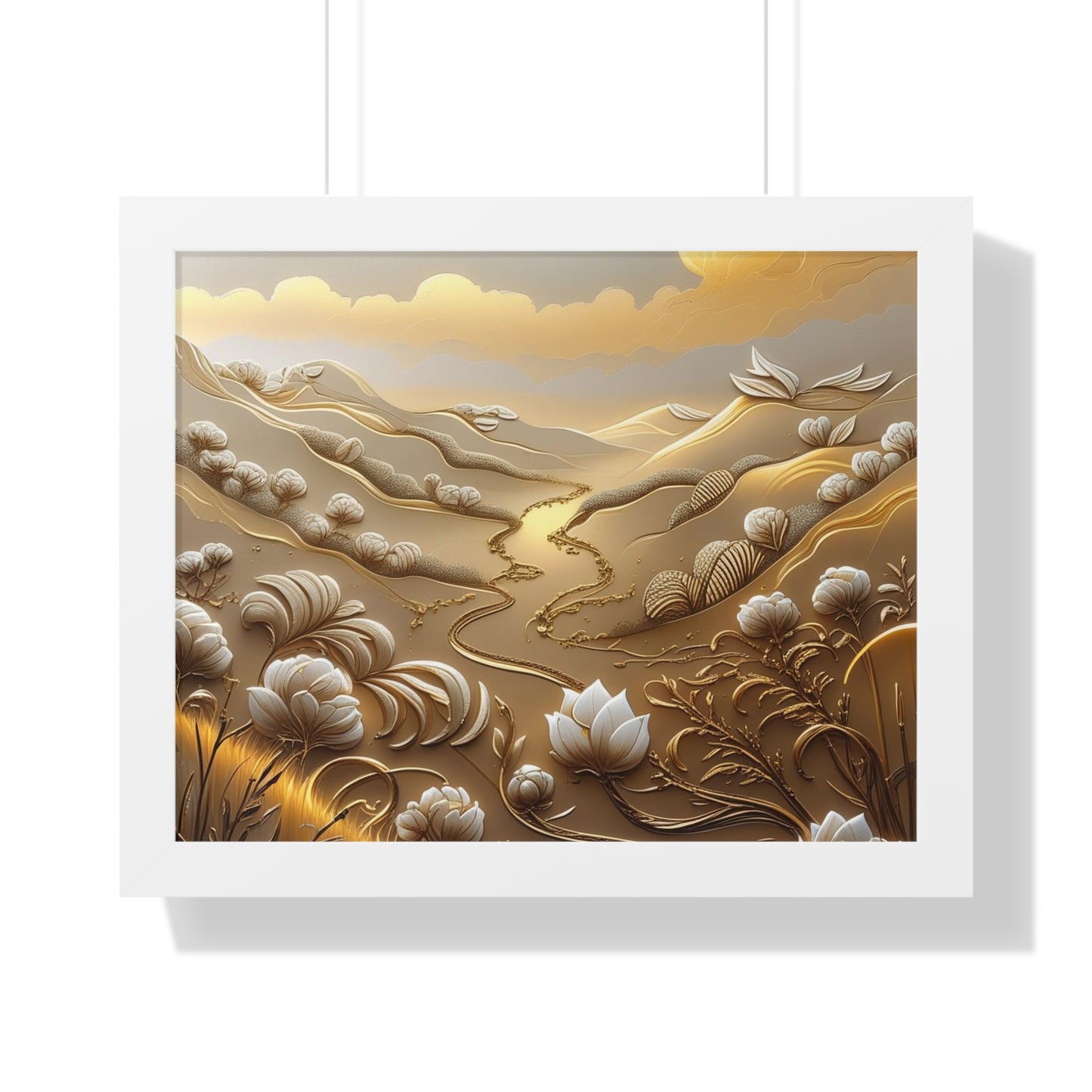 Serene Landscape Framed Poster, Nature-Inspired Wall Art,