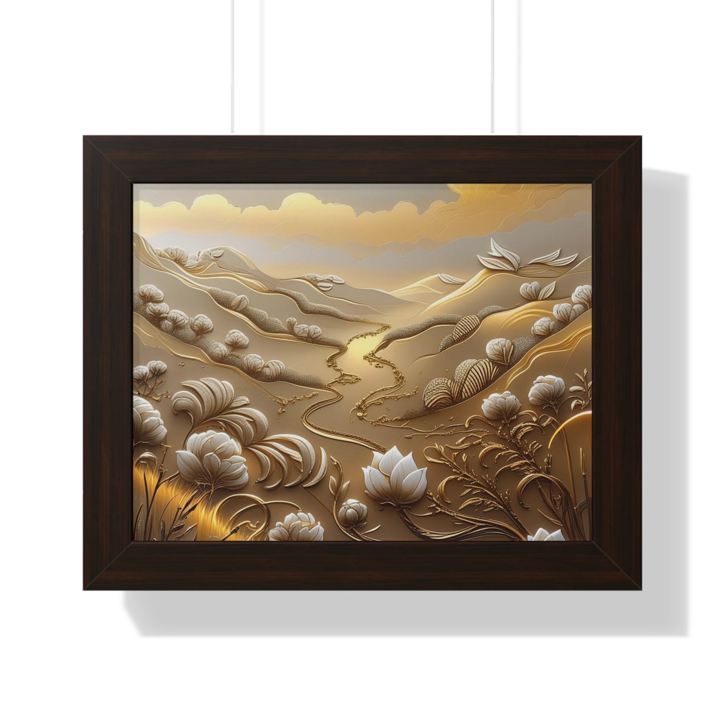 Serene Landscape Framed Poster, Nature-Inspired Wall Art,