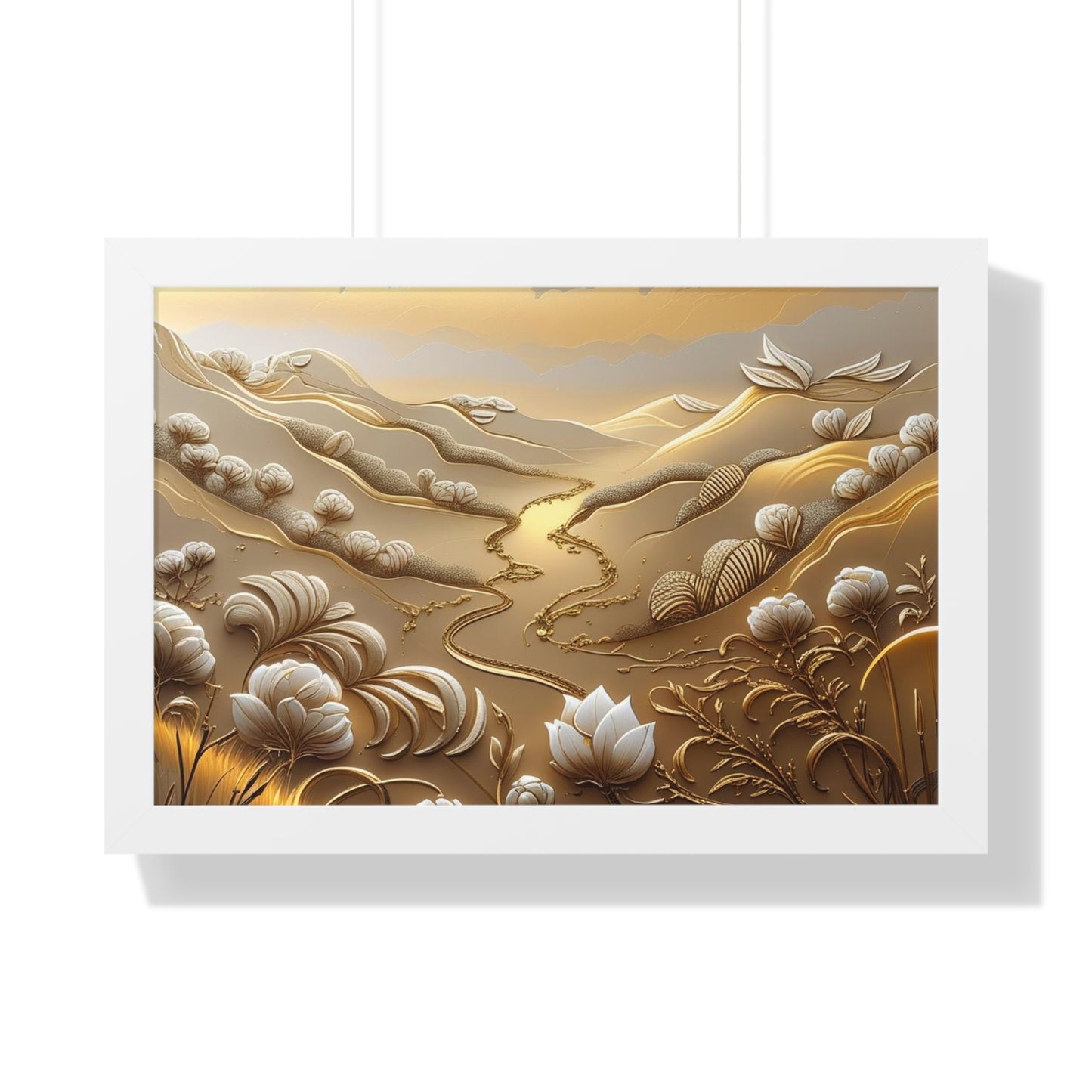 Serene Landscape Framed Poster, Nature-Inspired Wall Art,