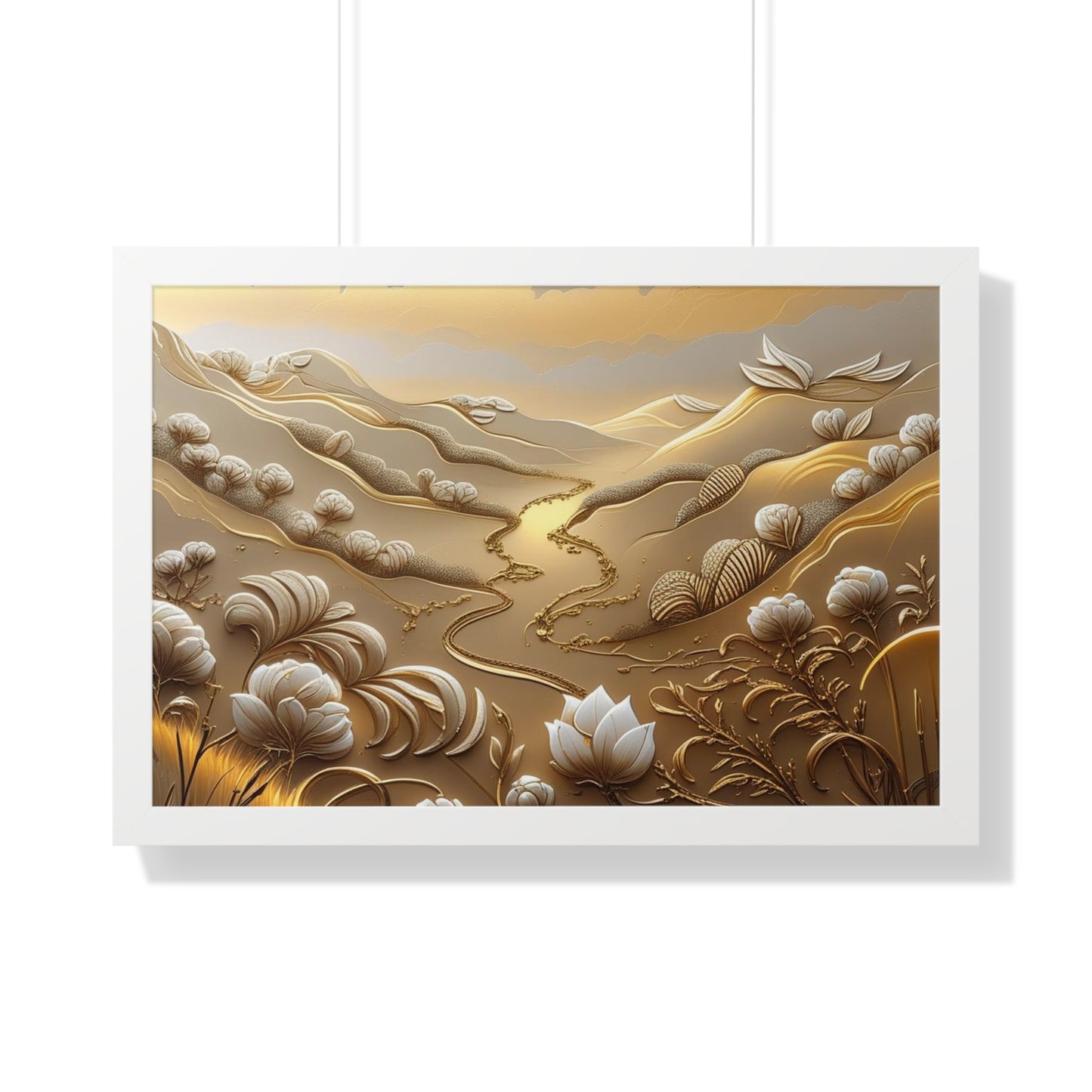 Serene Landscape Framed Poster, Nature-Inspired Wall Art,