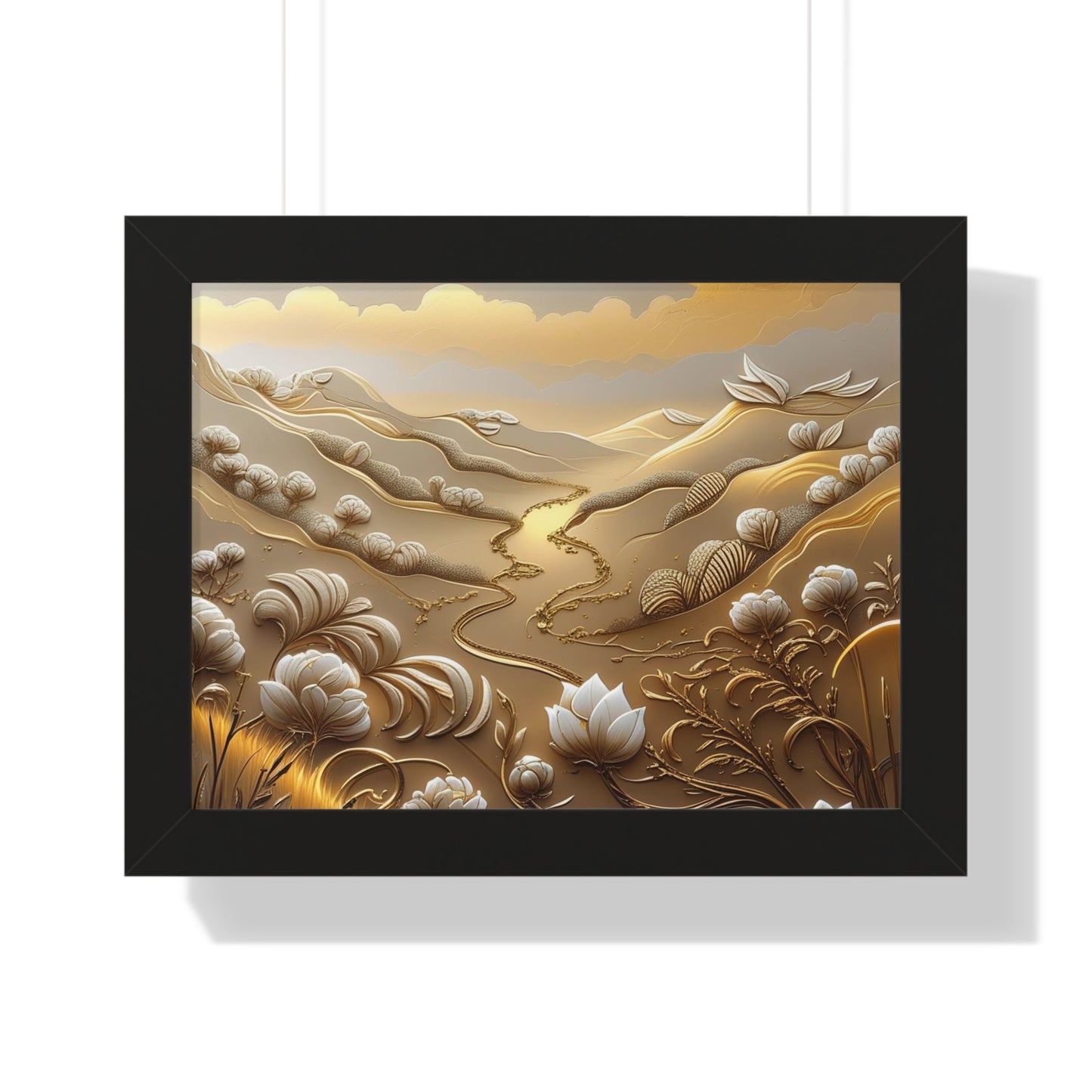 Serene Landscape Framed Poster, Nature-Inspired Wall Art,