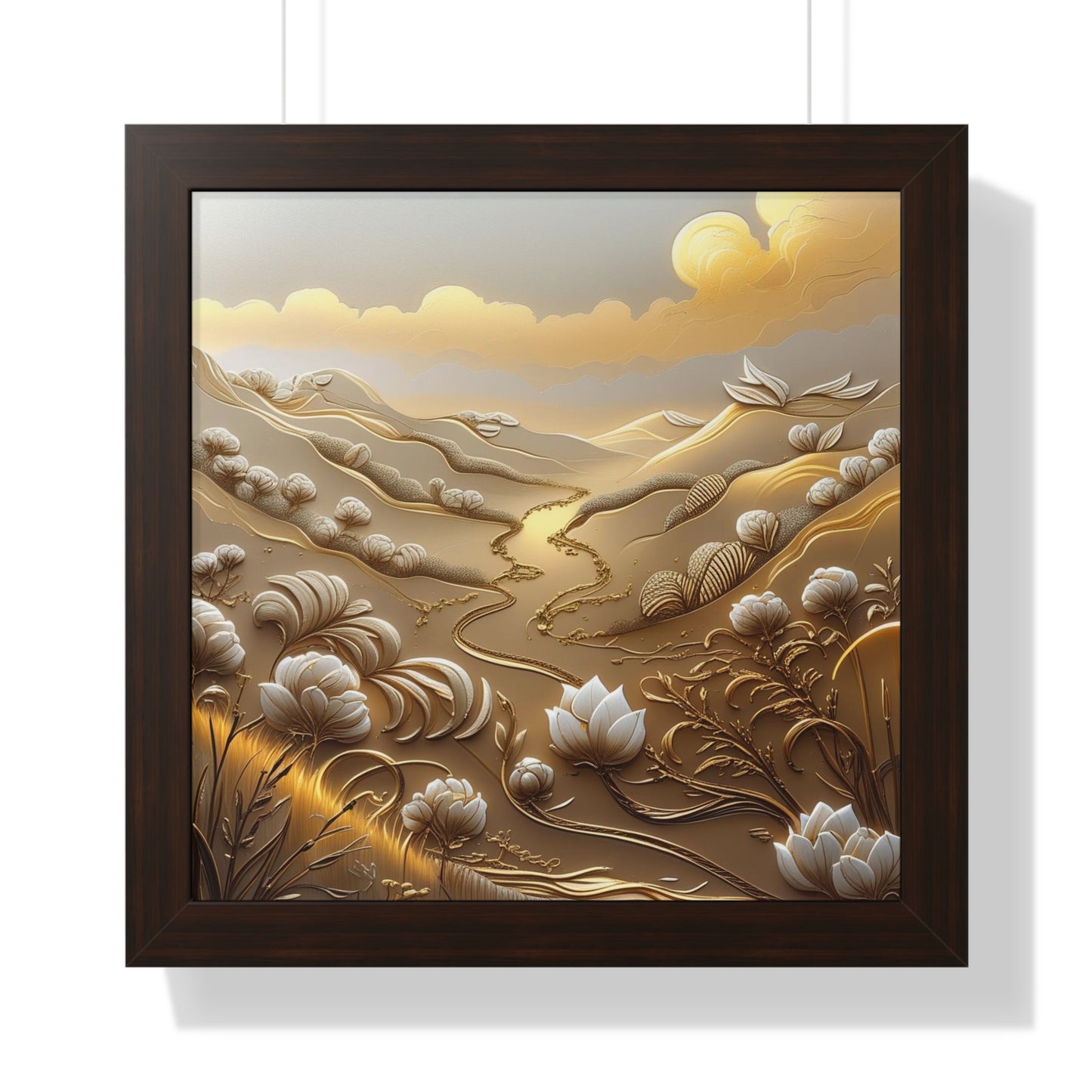 Serene Landscape Framed Poster, Nature-Inspired Wall Art,