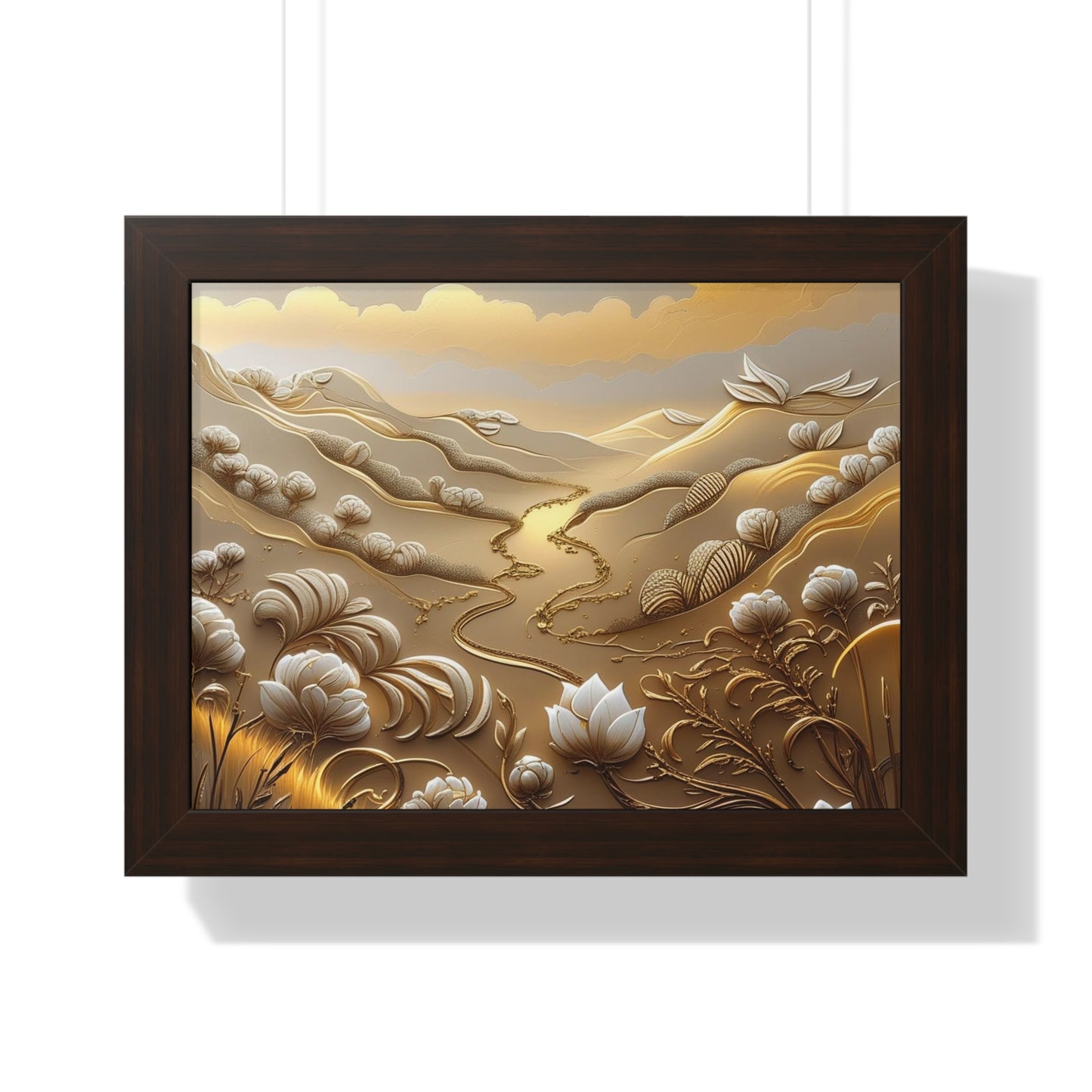 Serene Landscape Framed Poster, Nature-Inspired Wall Art,