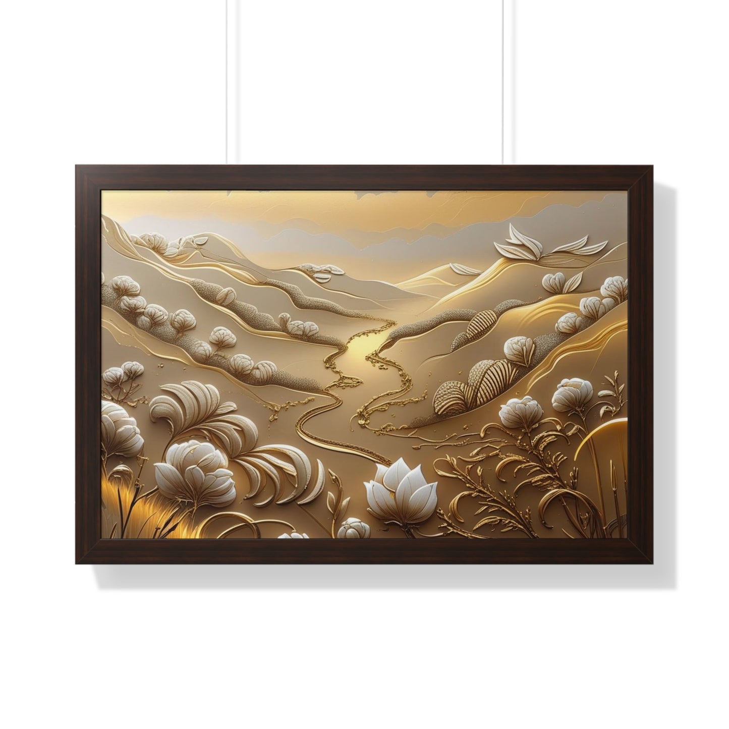 Serene Landscape Framed Poster, Nature-Inspired Wall Art,