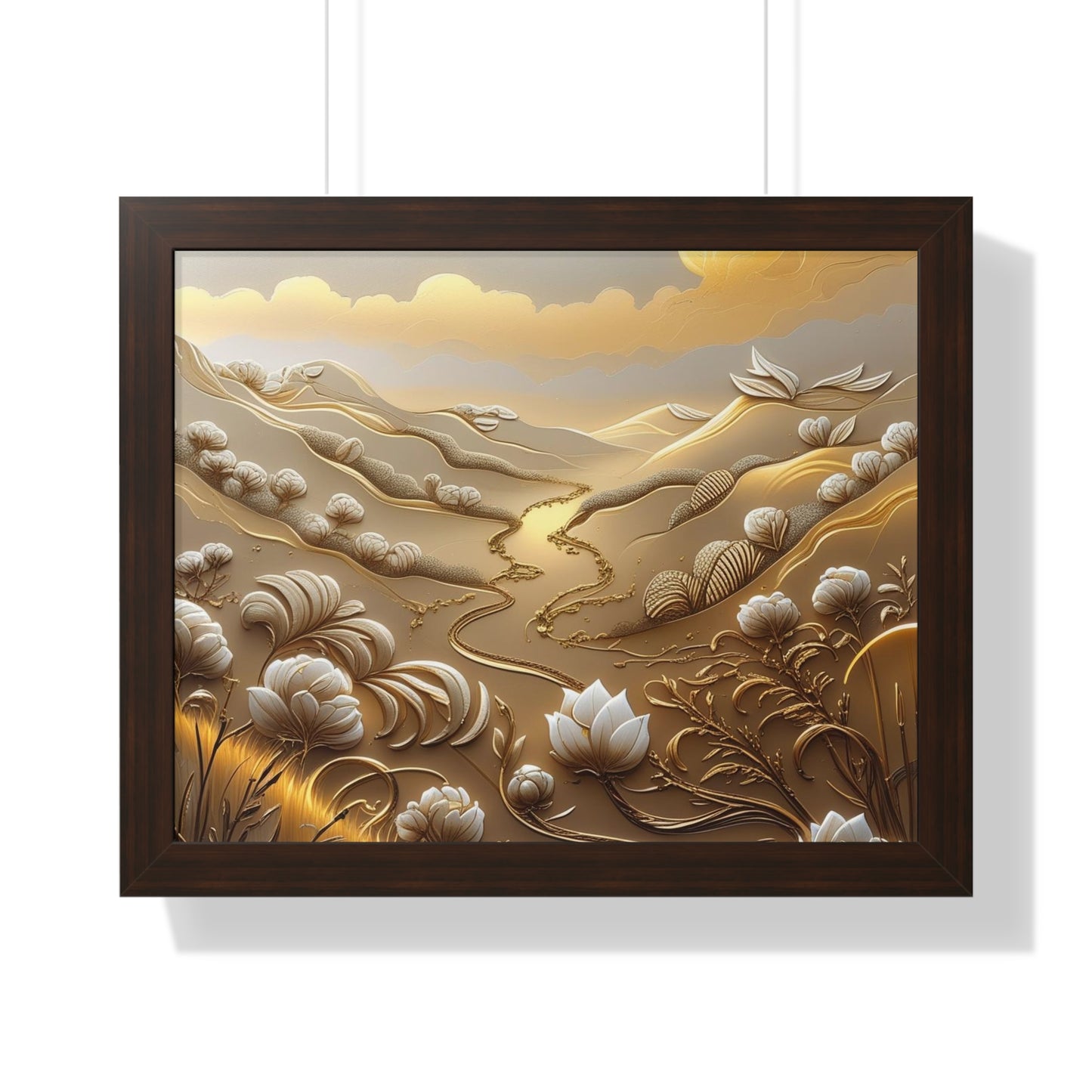 Serene Landscape Framed Poster, Nature-Inspired Wall Art,