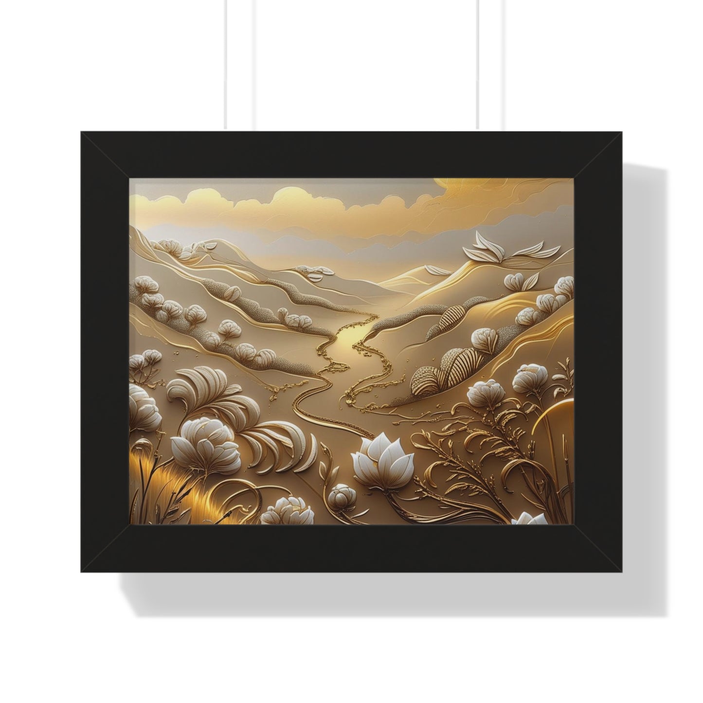 Serene Landscape Framed Poster, Nature-Inspired Wall Art,