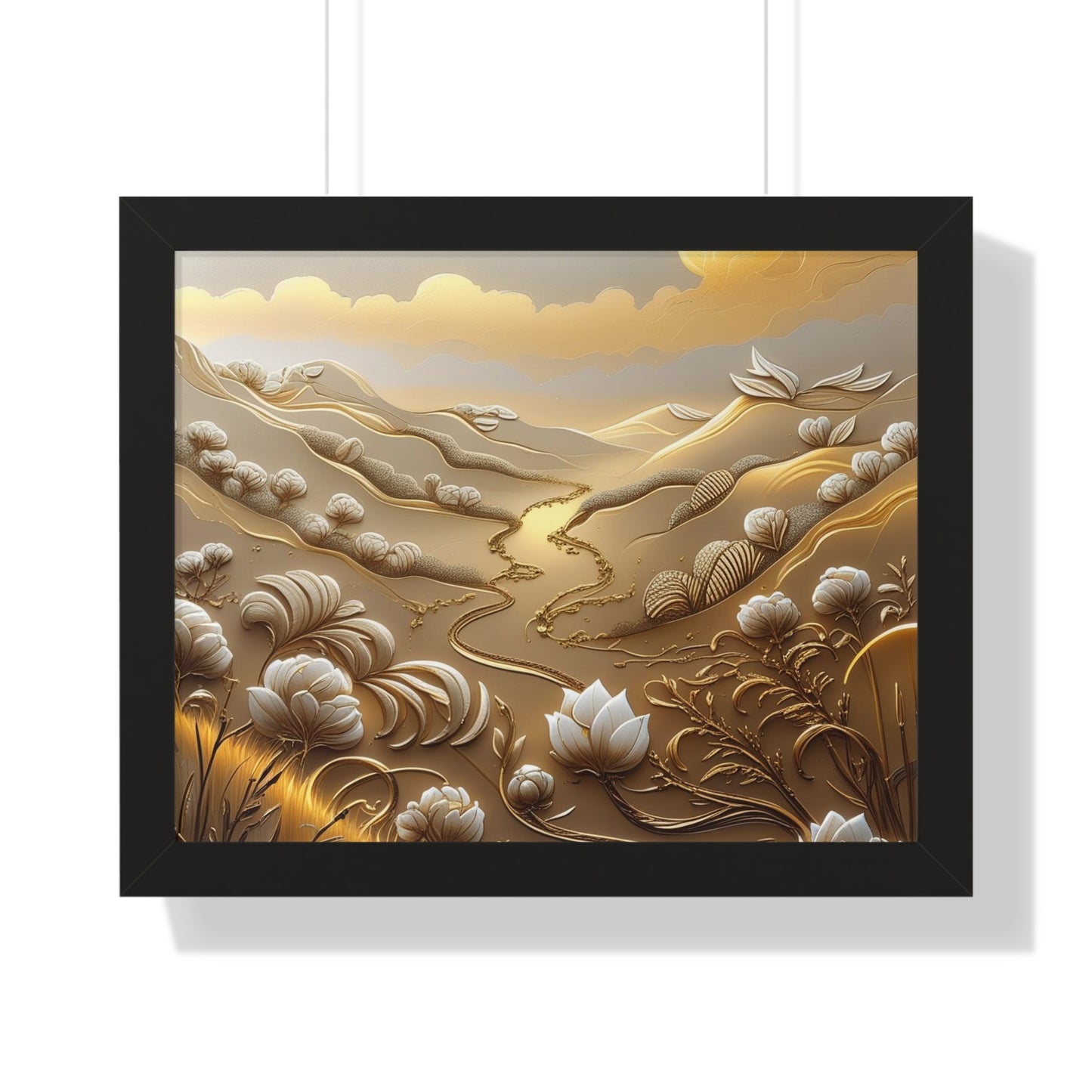 Serene Landscape Framed Poster, Nature-Inspired Wall Art,