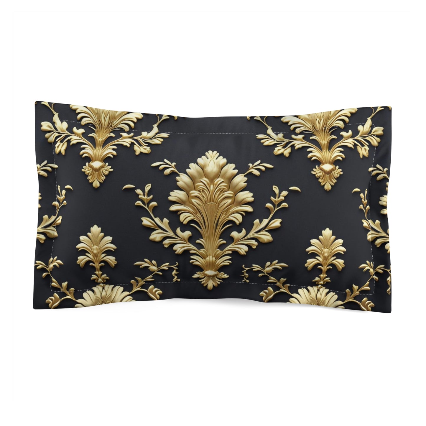 Luxury Gold Damask Microfiber Pillow Sham, Elegant,Gift for Weddings.