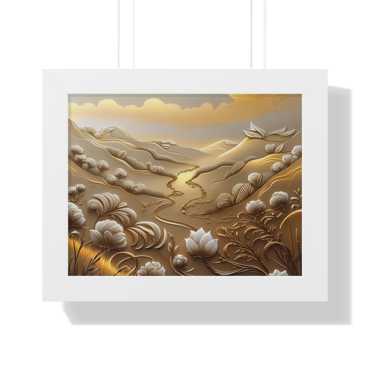 Serene Landscape Framed Poster, Nature-Inspired Wall Art,