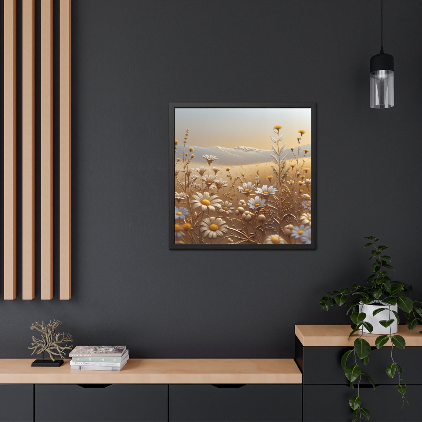 Framed Floral Wall Art, Modern Living Room Decorations