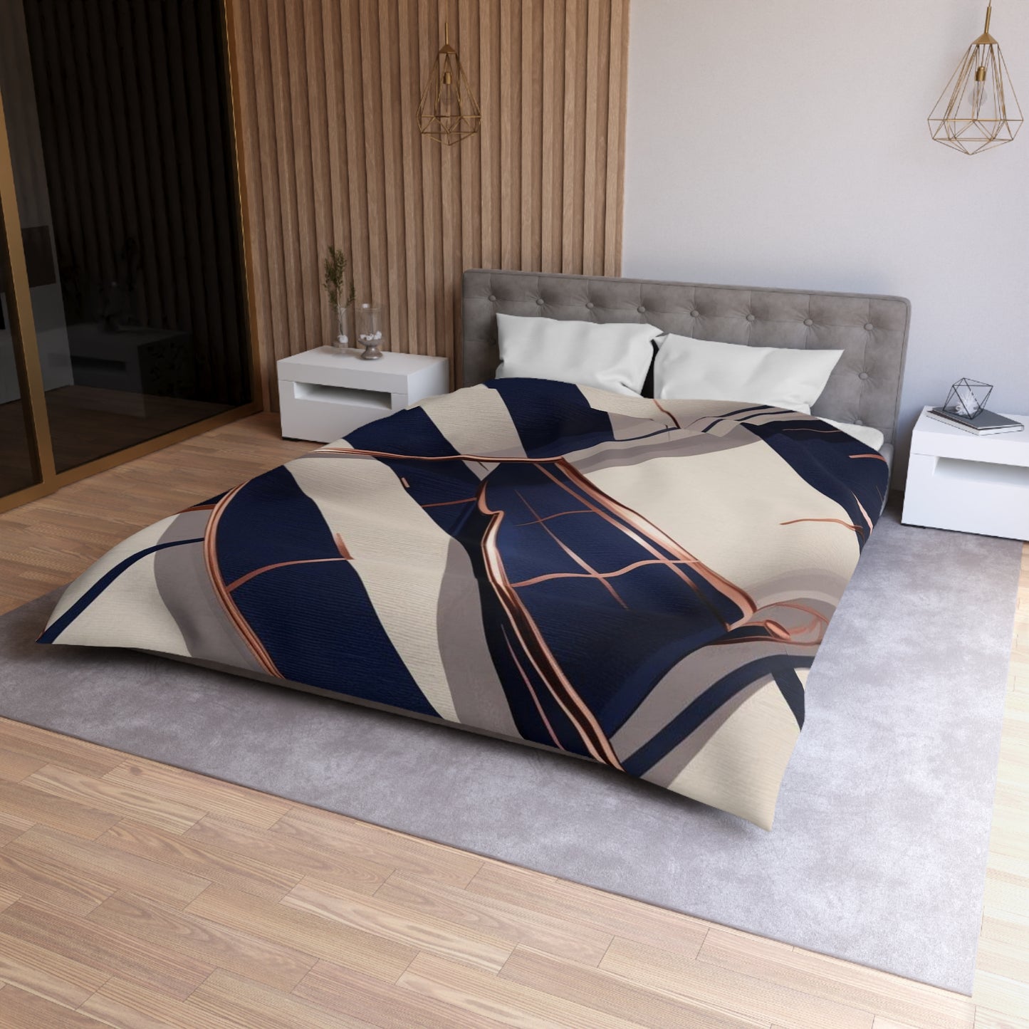 Chic Microfiber Duvet Cover, Luxury Home Decor, Contemporary Bedroom, Elegant and Stylish