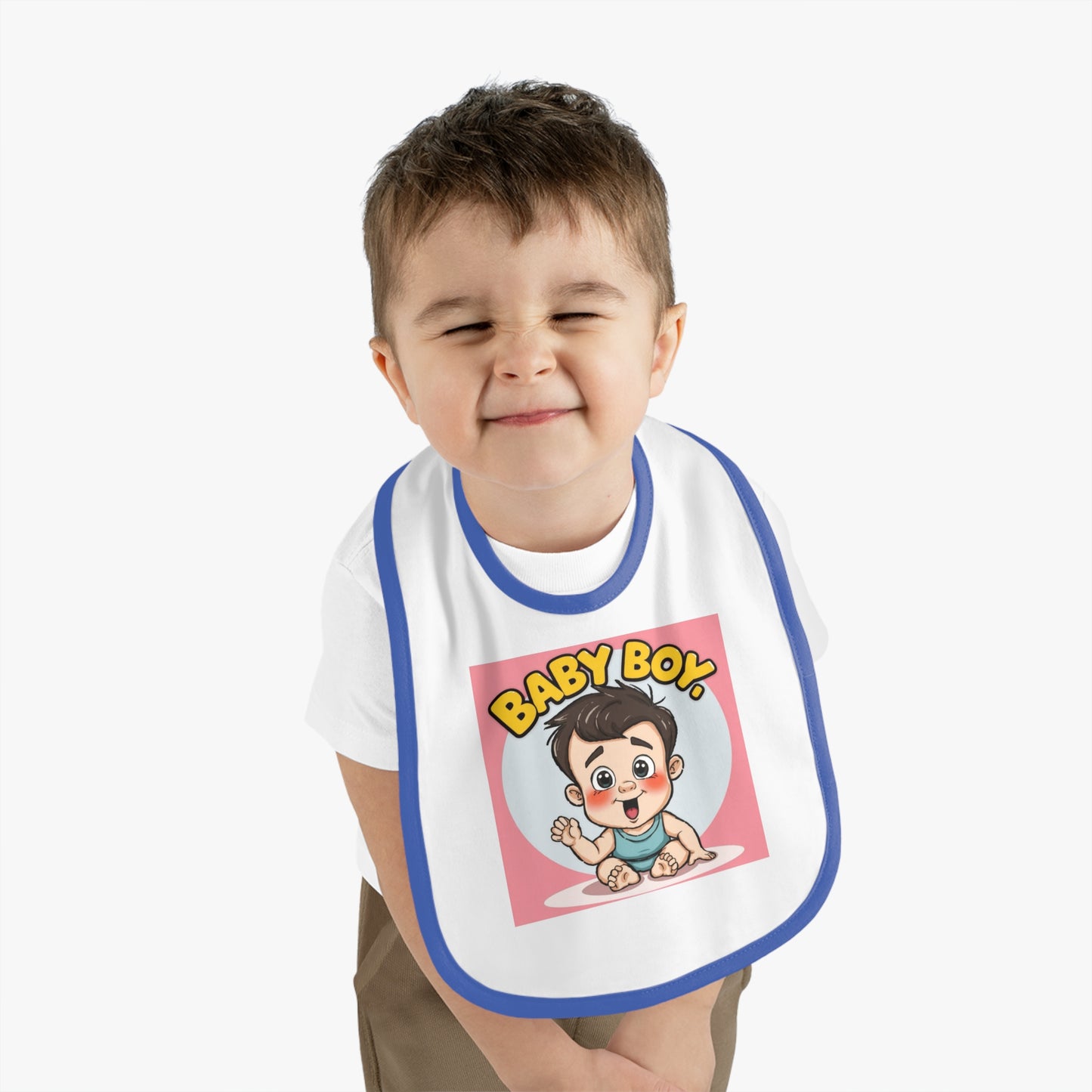 Baby Contrast Trim Jersey Bib