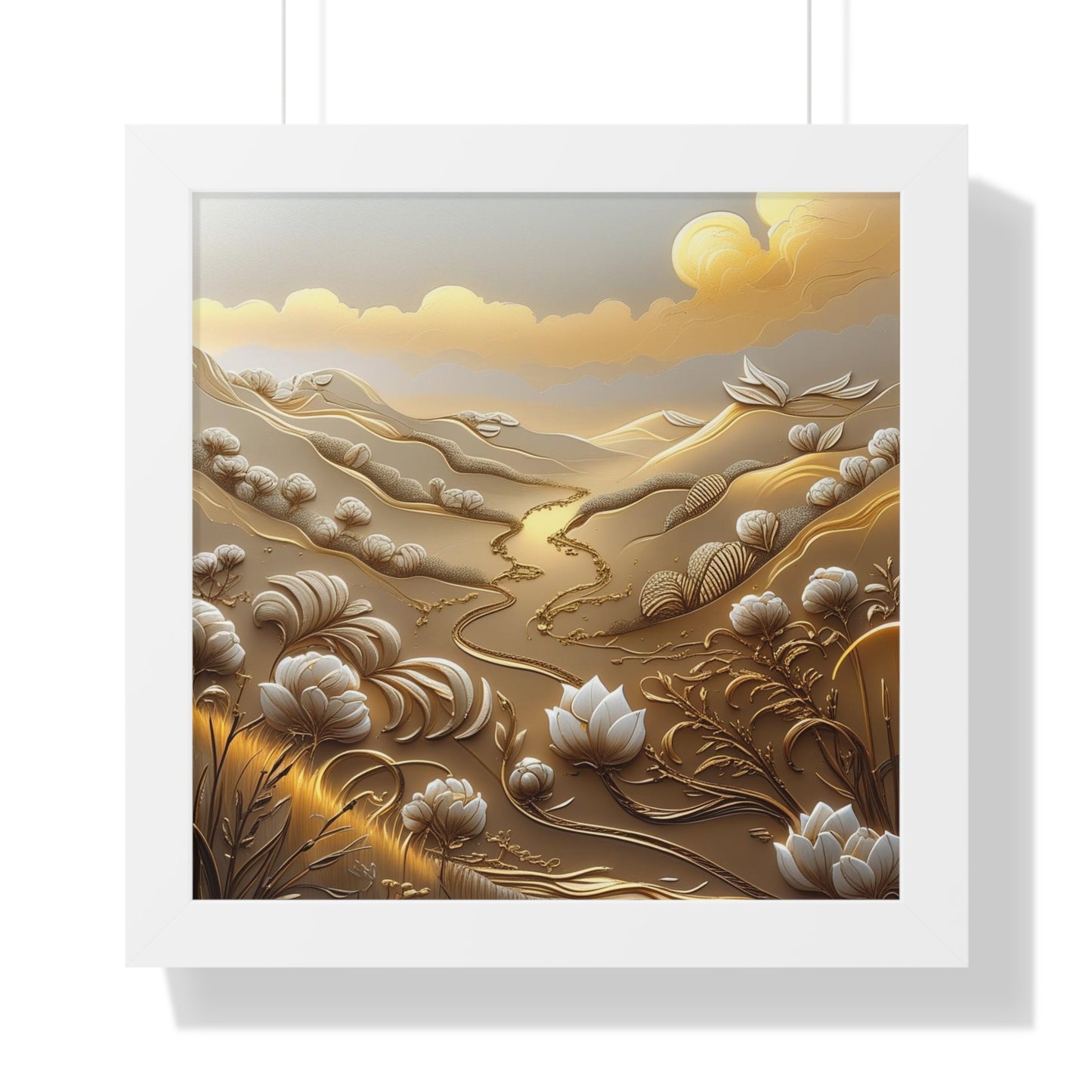 Serene Landscape Framed Poster, Nature-Inspired Wall Art,