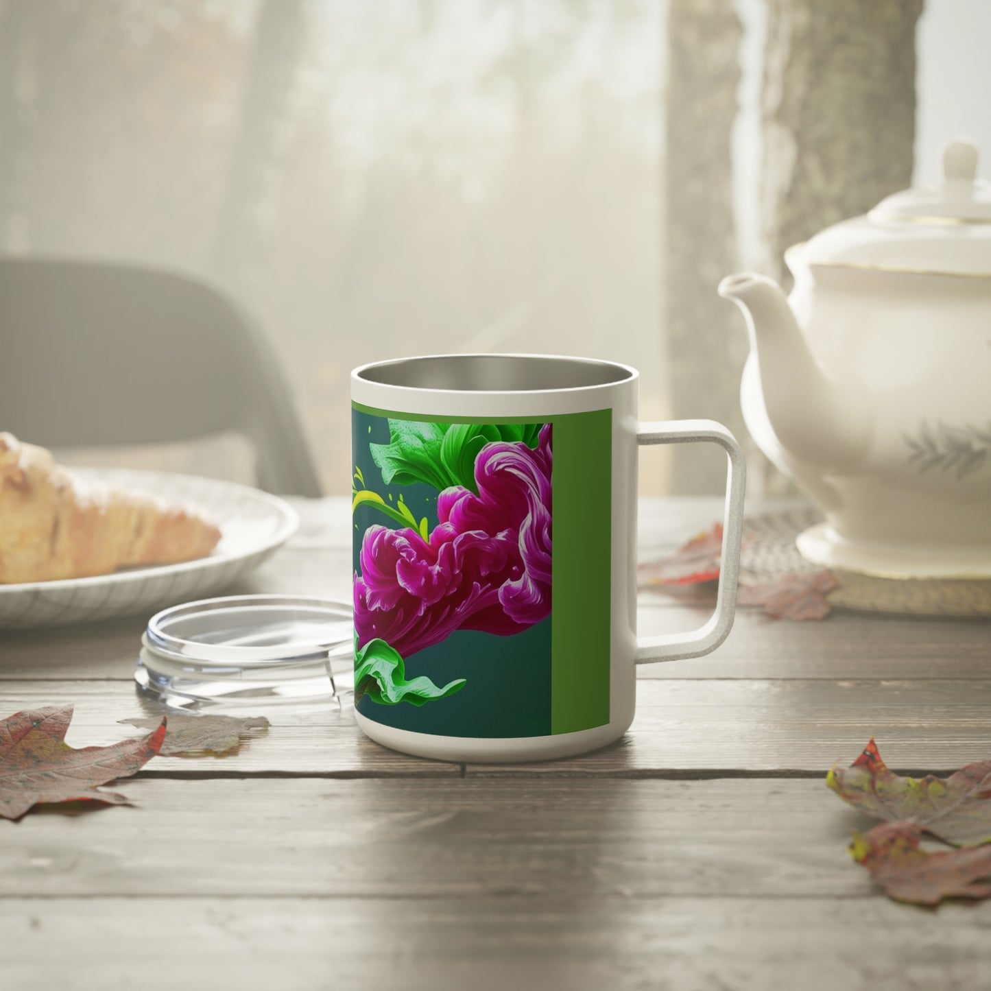 Floral Insulated Coffee Mug, 10oz