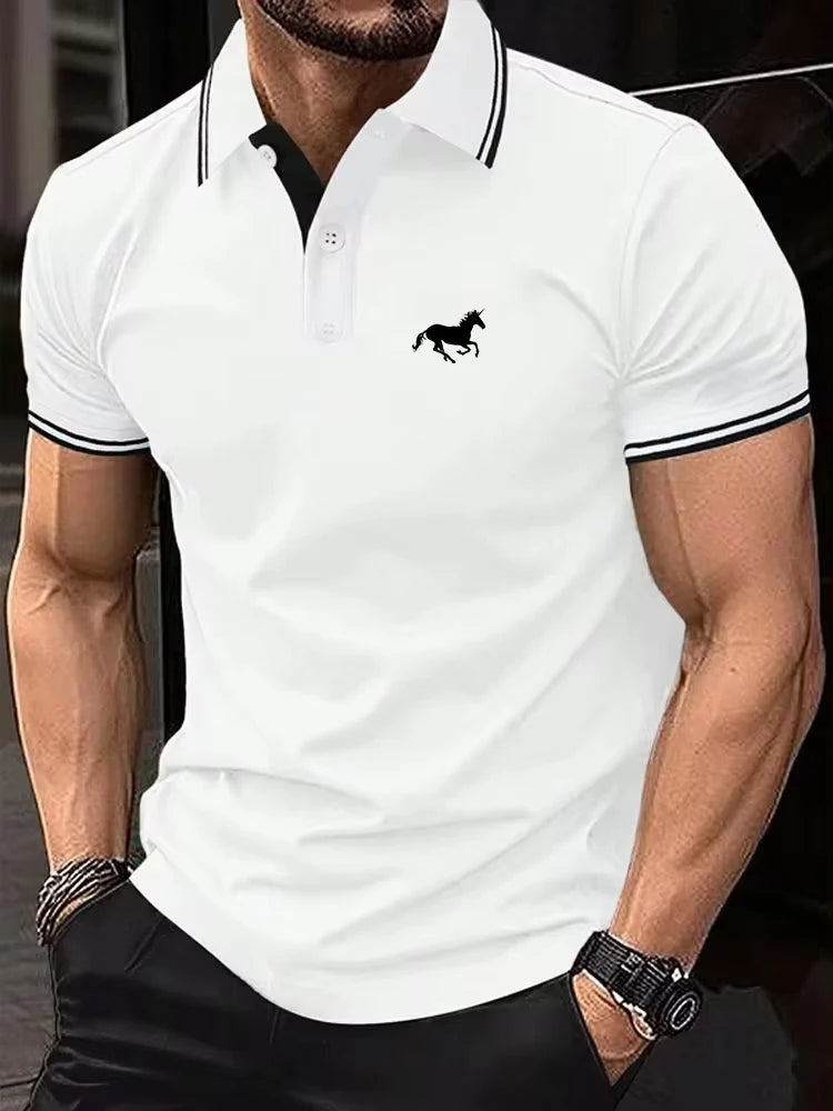 New Men's T-shirt Classic Short sleeved Polo Shirt Summer Top Casual.