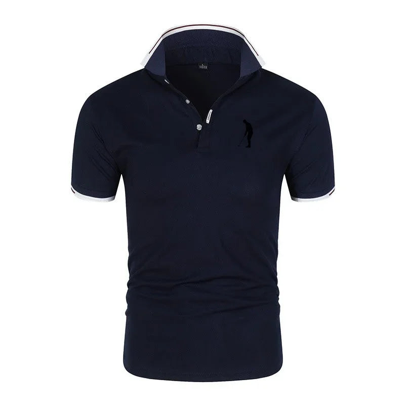 Golf T-shirt for Men Lapel Short Sleeve Breathable POLO Shirt