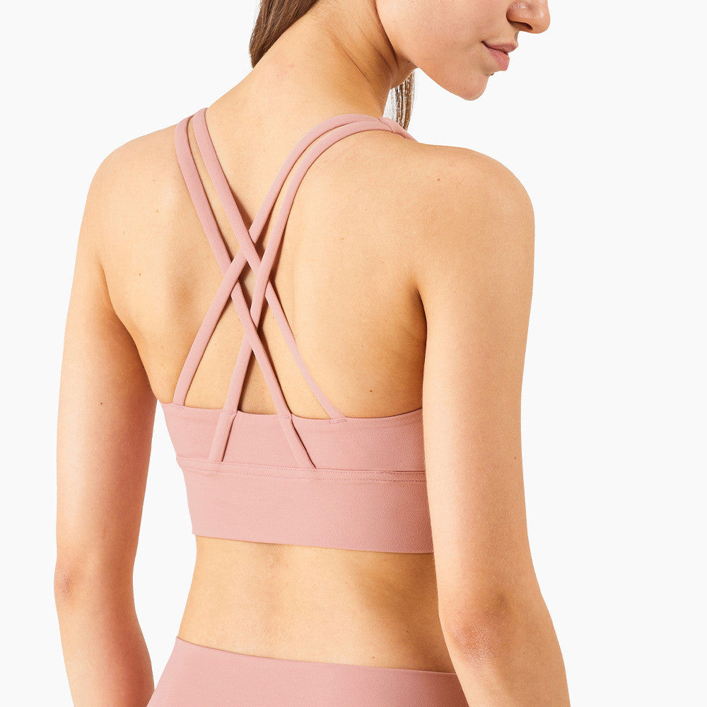 Quick-drying cross strap sports fitness suit