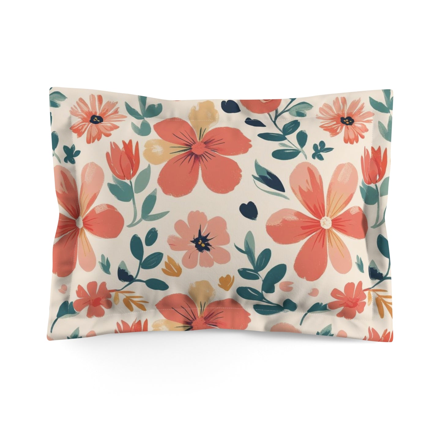 Floral Microfiber Pillow Sham