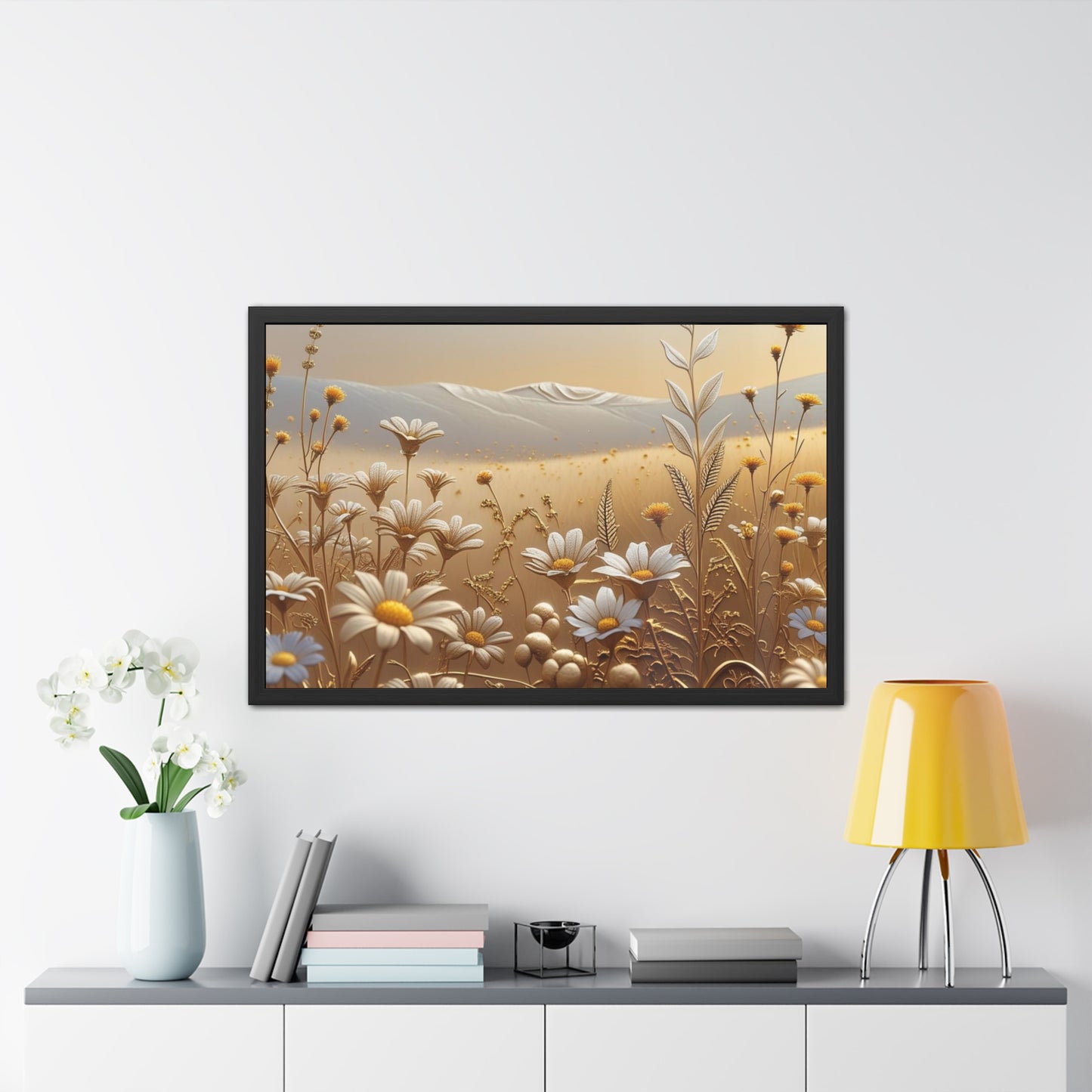 Framed Floral Wall Art, Modern Living Room Decorations
