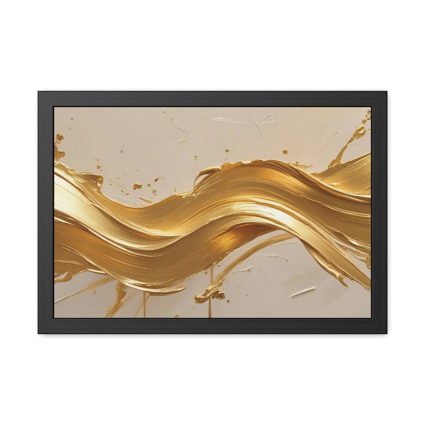 Elegant Gold Wave Framed Poster