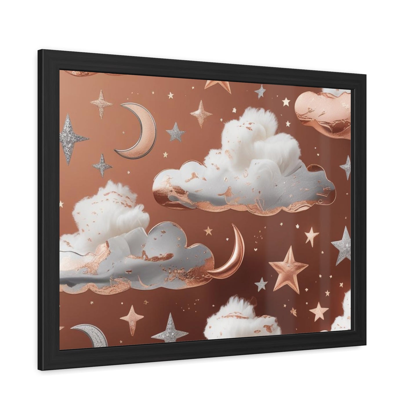 Cozy Celestial Framed Poster, Dreamy Nursery Artwor, Gift for Astronomers
