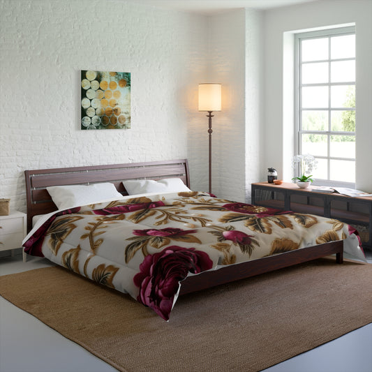 Elegant Floral Comforter,Romantic Gift, Wedding Present.