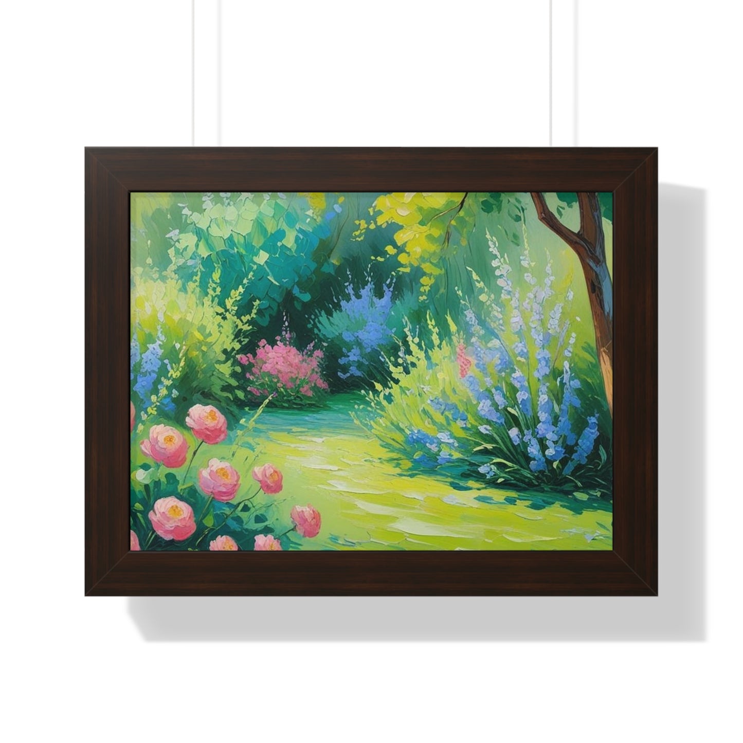 Framed Floral Landscape Art Print