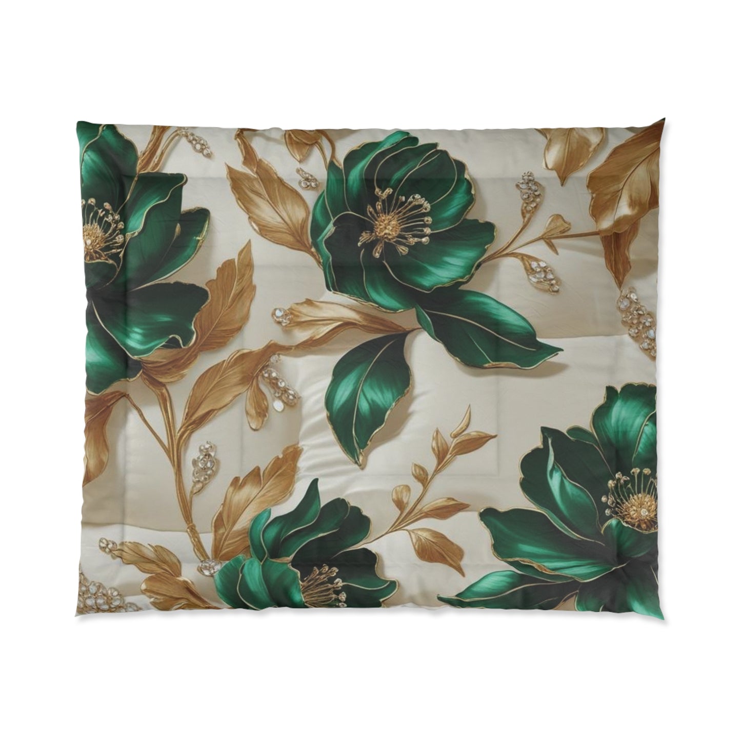 Elegant Floral Comforter for Cozy Bedrooms, Luxury Gift