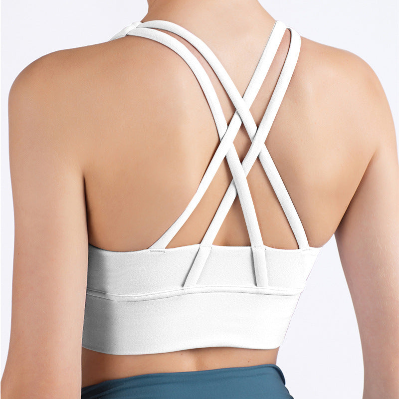 Quick-drying cross strap sports fitness suit