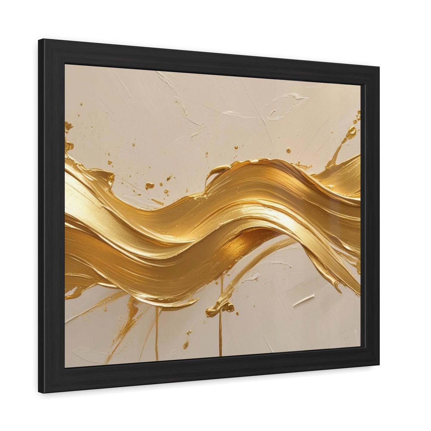 Elegant Gold Wave Framed Poster