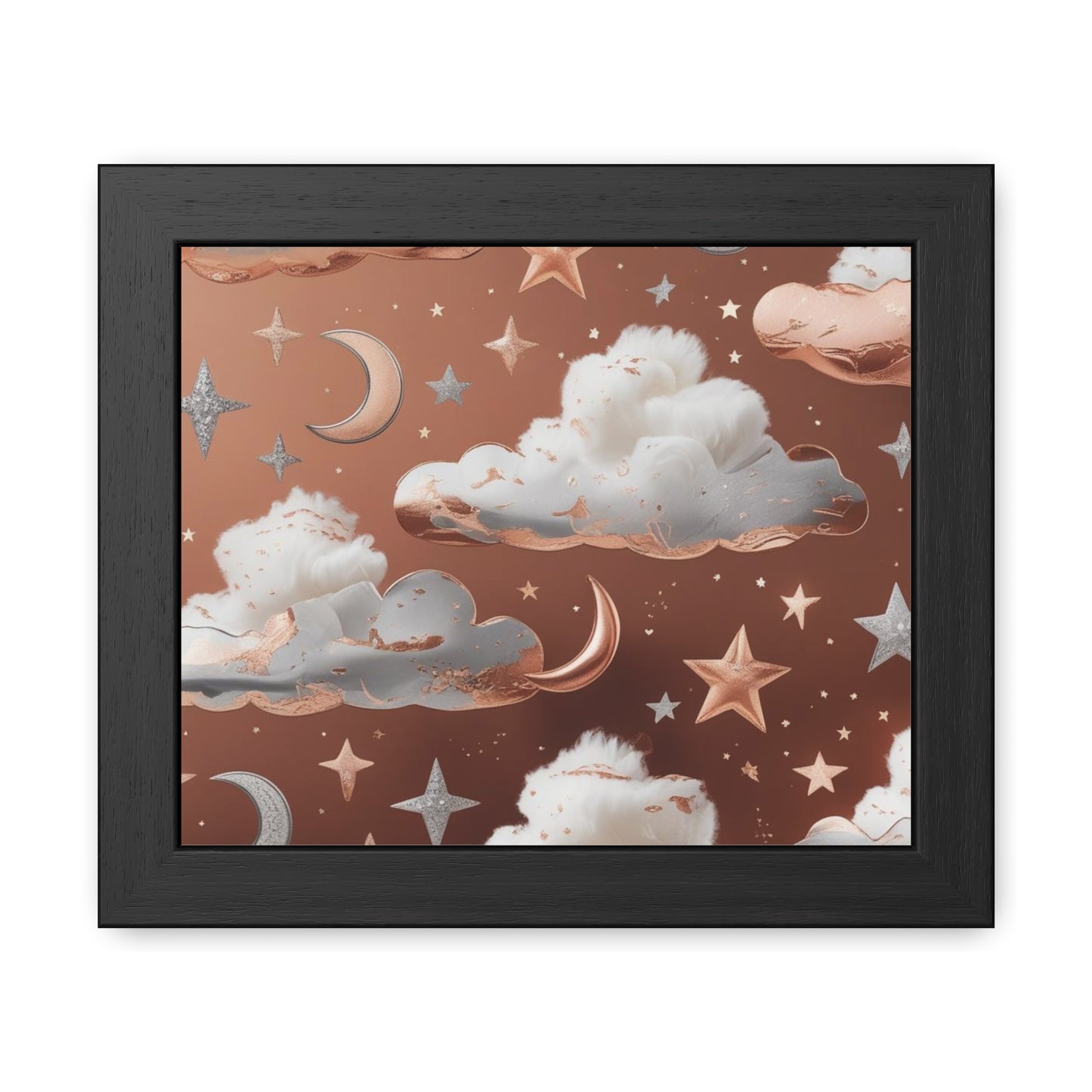Cozy Celestial Framed Poster, Dreamy Nursery Artwor, Gift for Astronomers