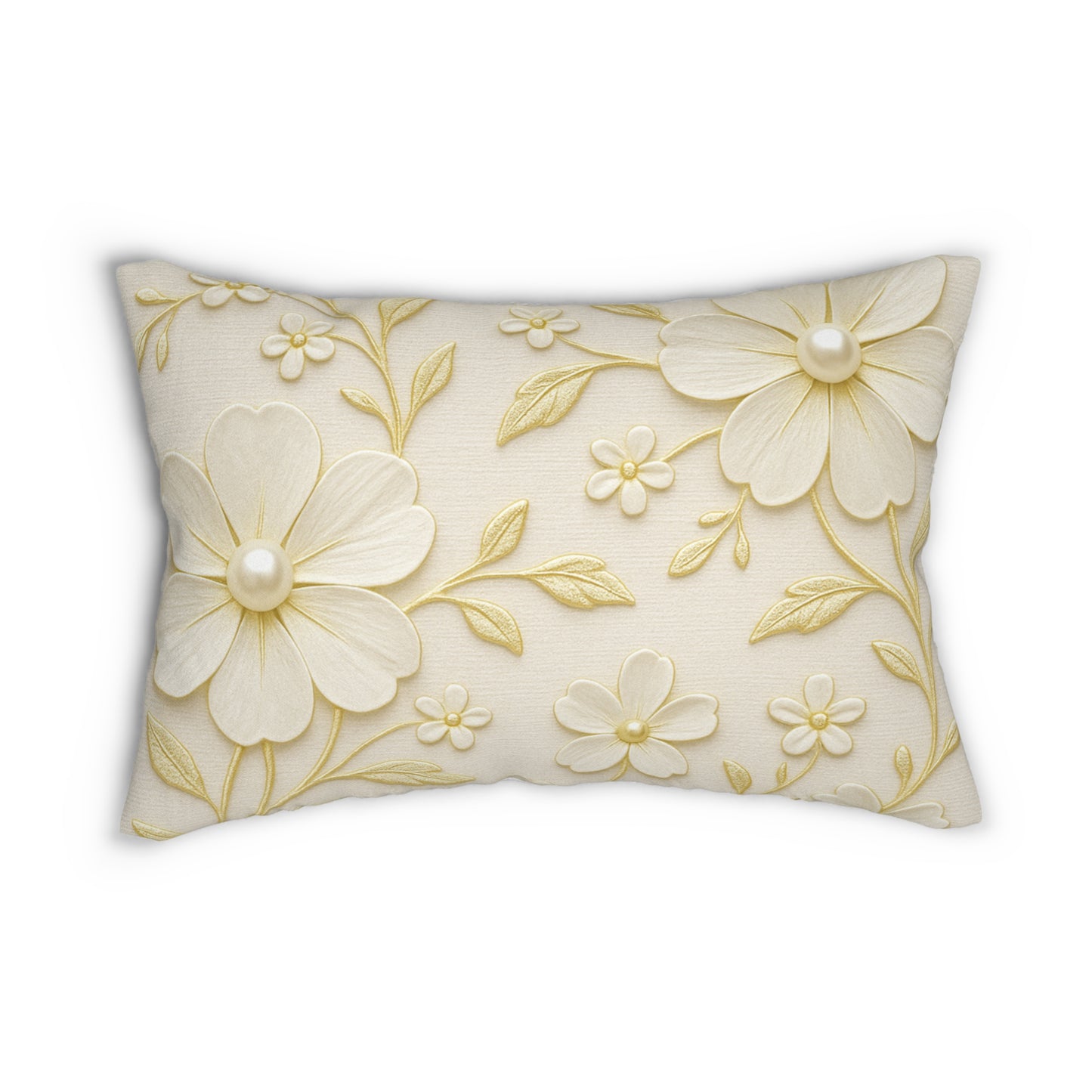 Soft Floral Lumbar Pillow with Elegant Design