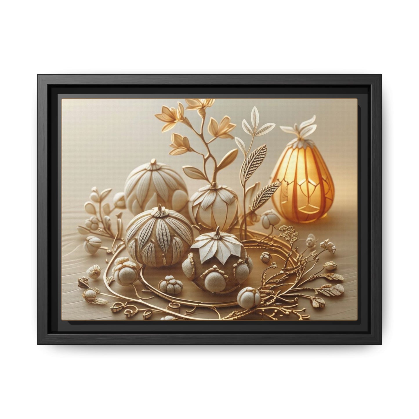 Autumn Framed Canvas Art,Thanksgiving Wall Art