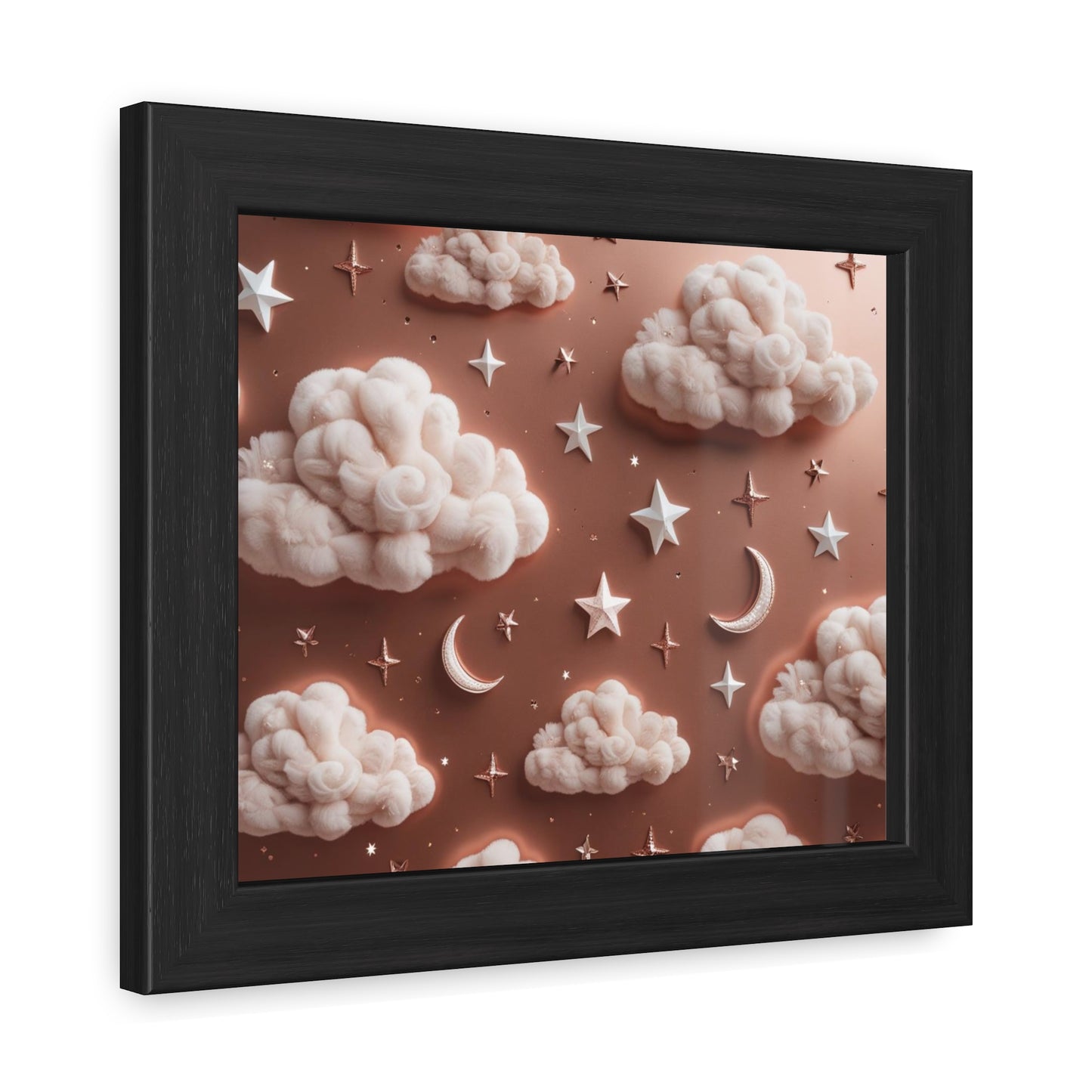 Framed Cloud and Star Poster, Nursery Wall Art, Gift for Baby Shower