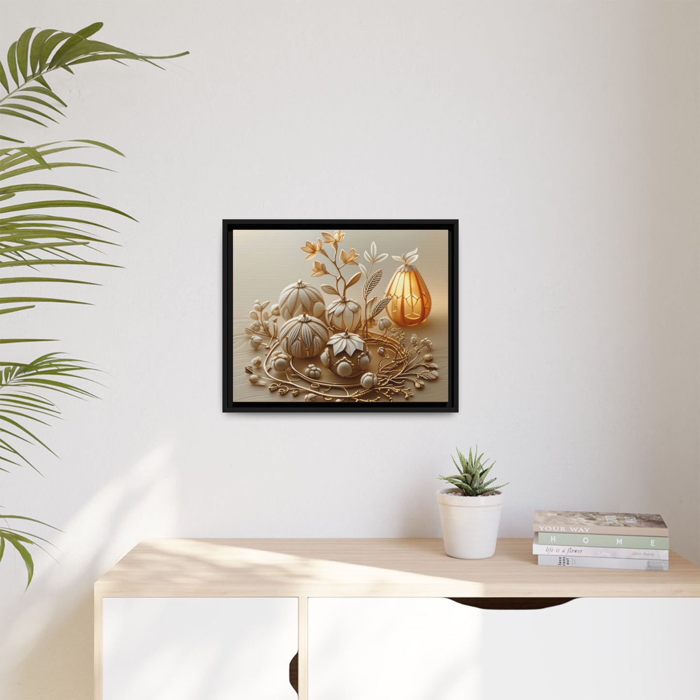 Autumn Framed Canvas Art,Thanksgiving Wall Art