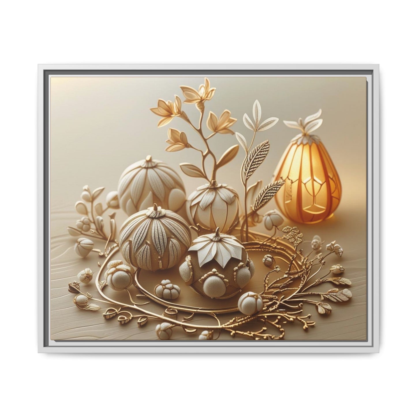 Autumn Framed Canvas Art,Thanksgiving Wall Art