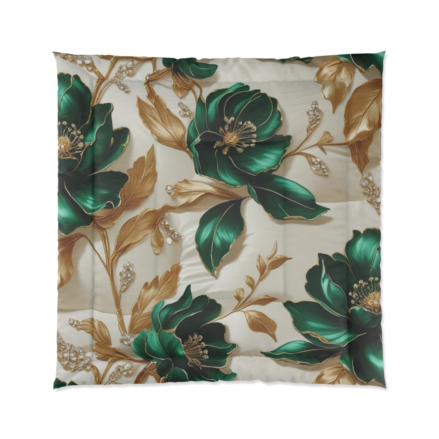 Elegant Floral Comforter for Cozy Bedrooms, Luxury Gift