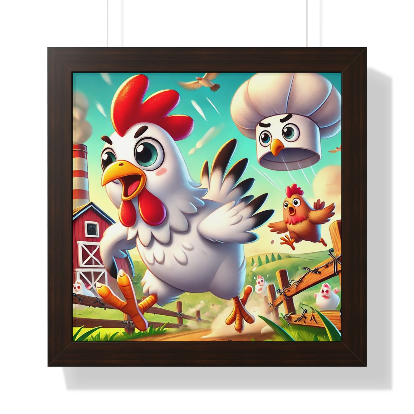 Whimsical Chicken Framed Poster