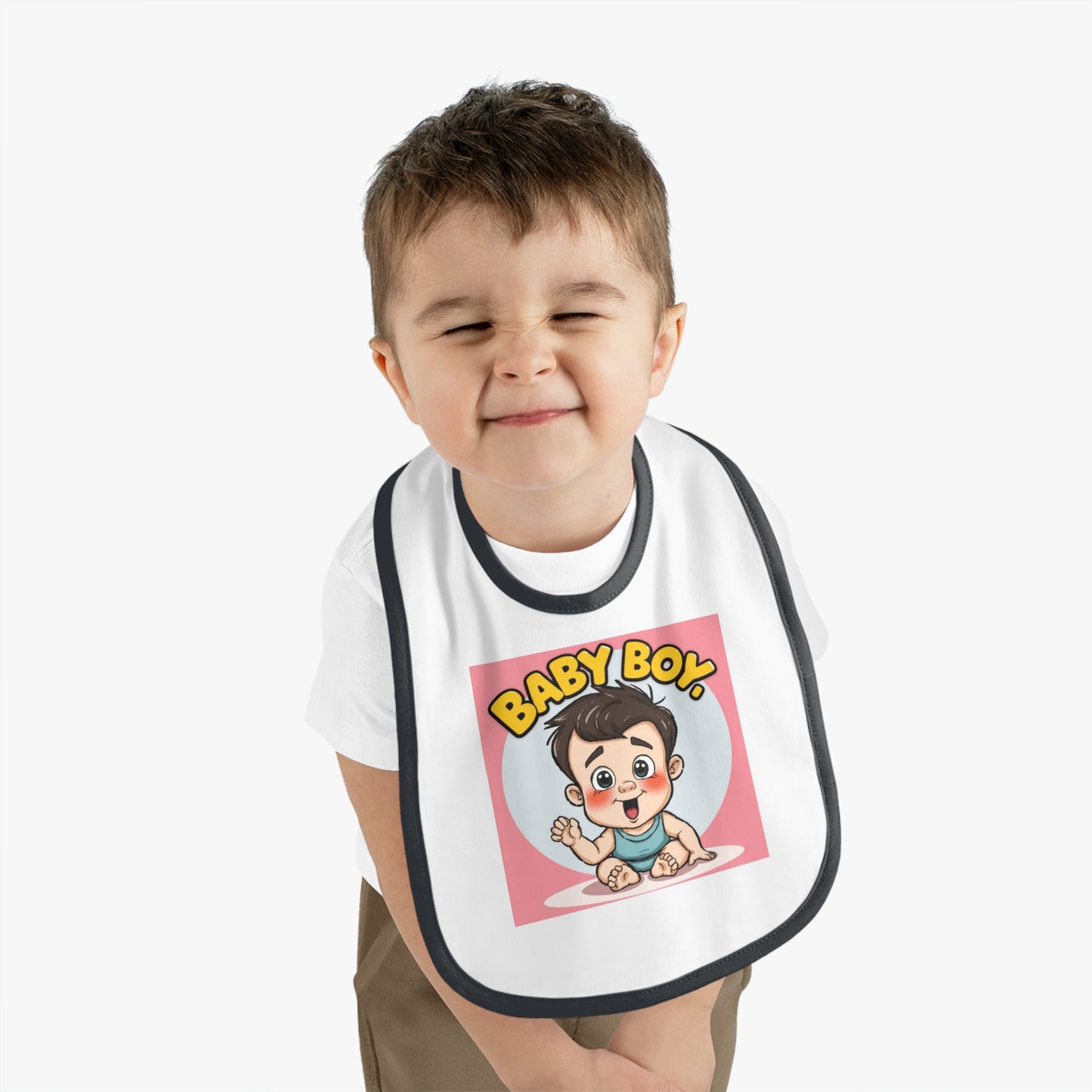 Baby Contrast Trim Jersey Bib