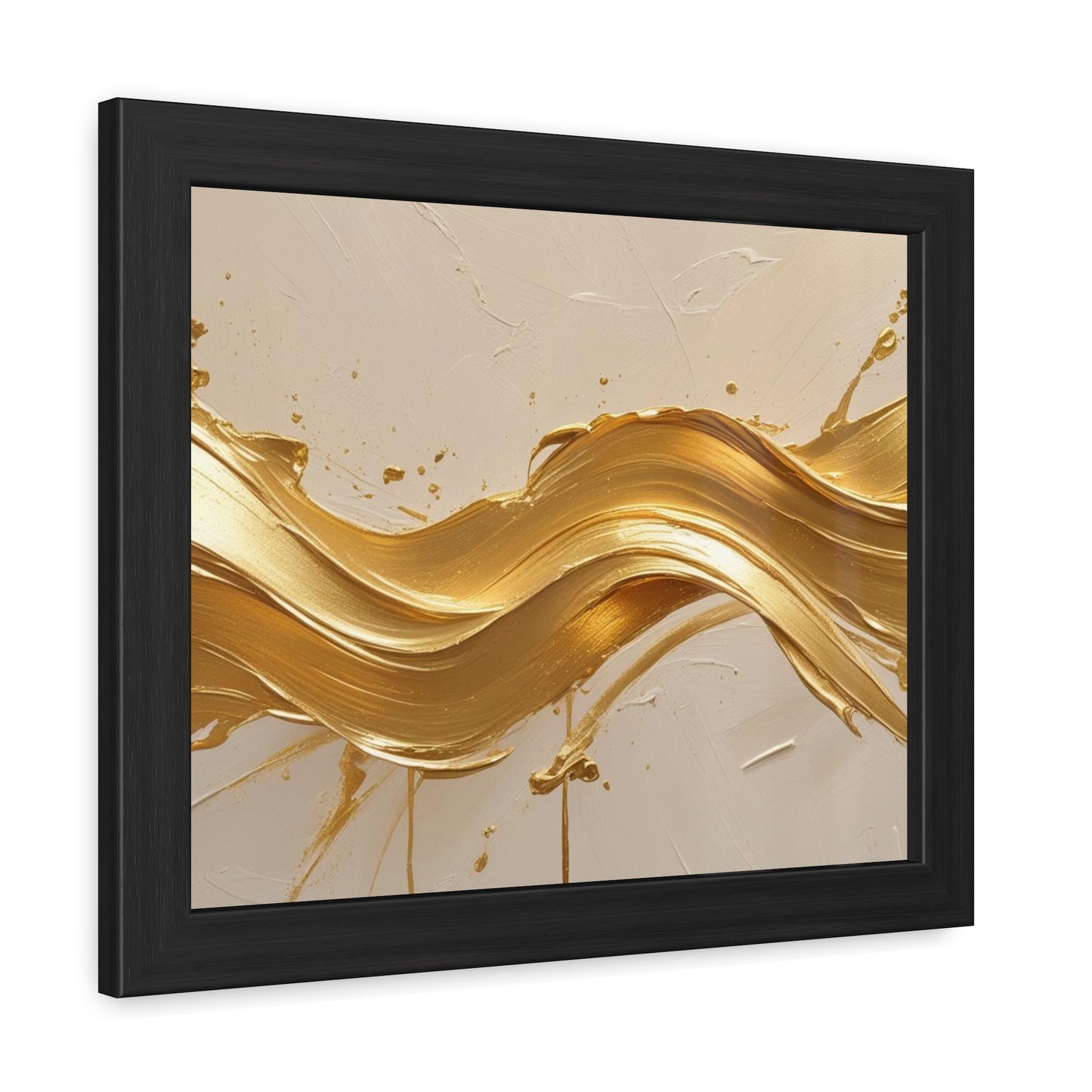 Elegant Gold Wave Framed Poster