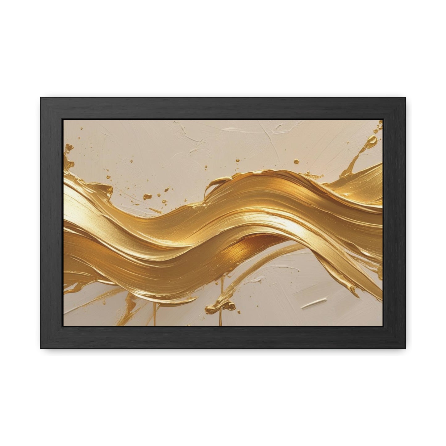 Elegant Gold Wave Framed Poster