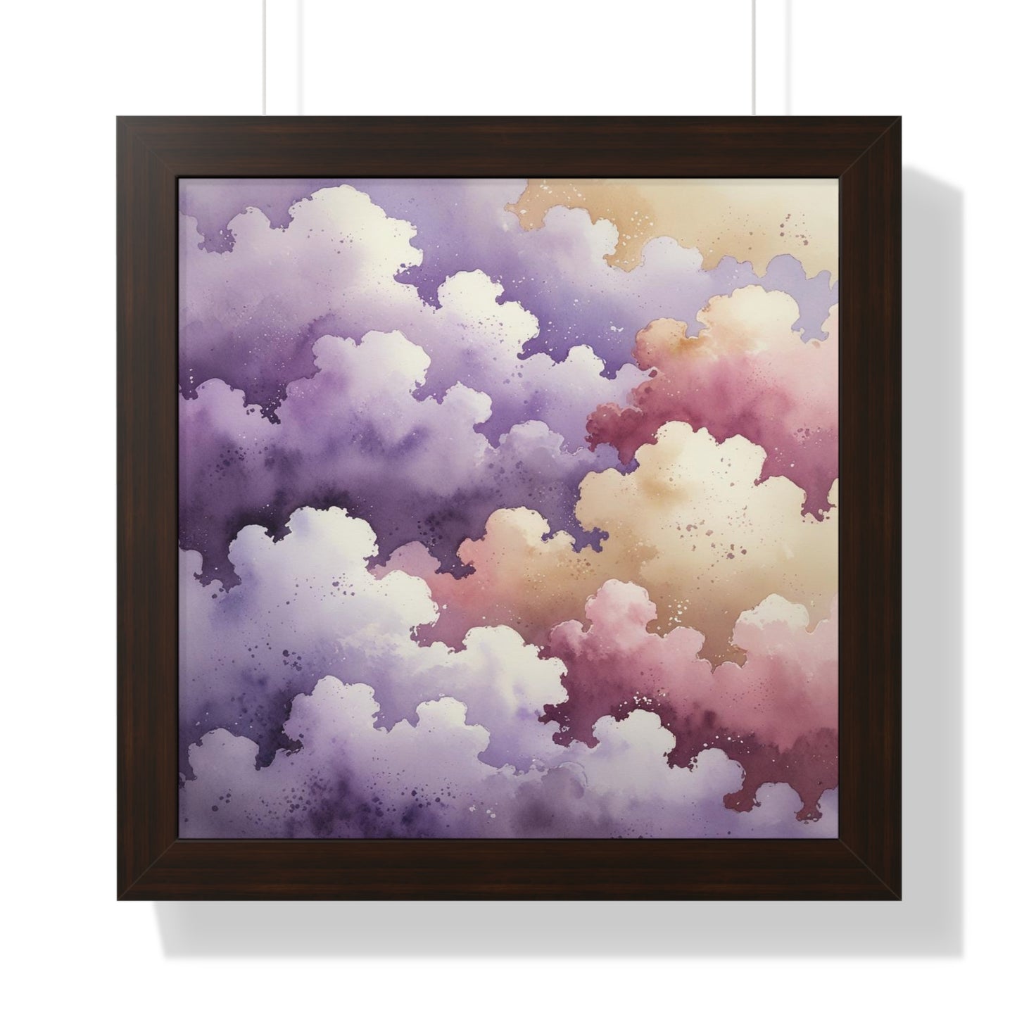 Serene Watercolor Cloud Art Print, Framed Wall Decor