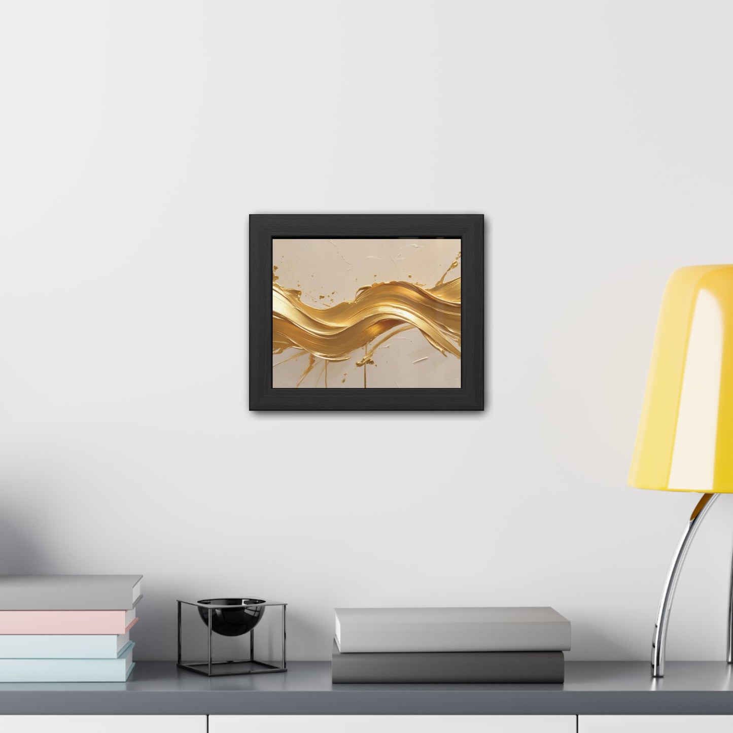 Elegant Gold Wave Framed Poster