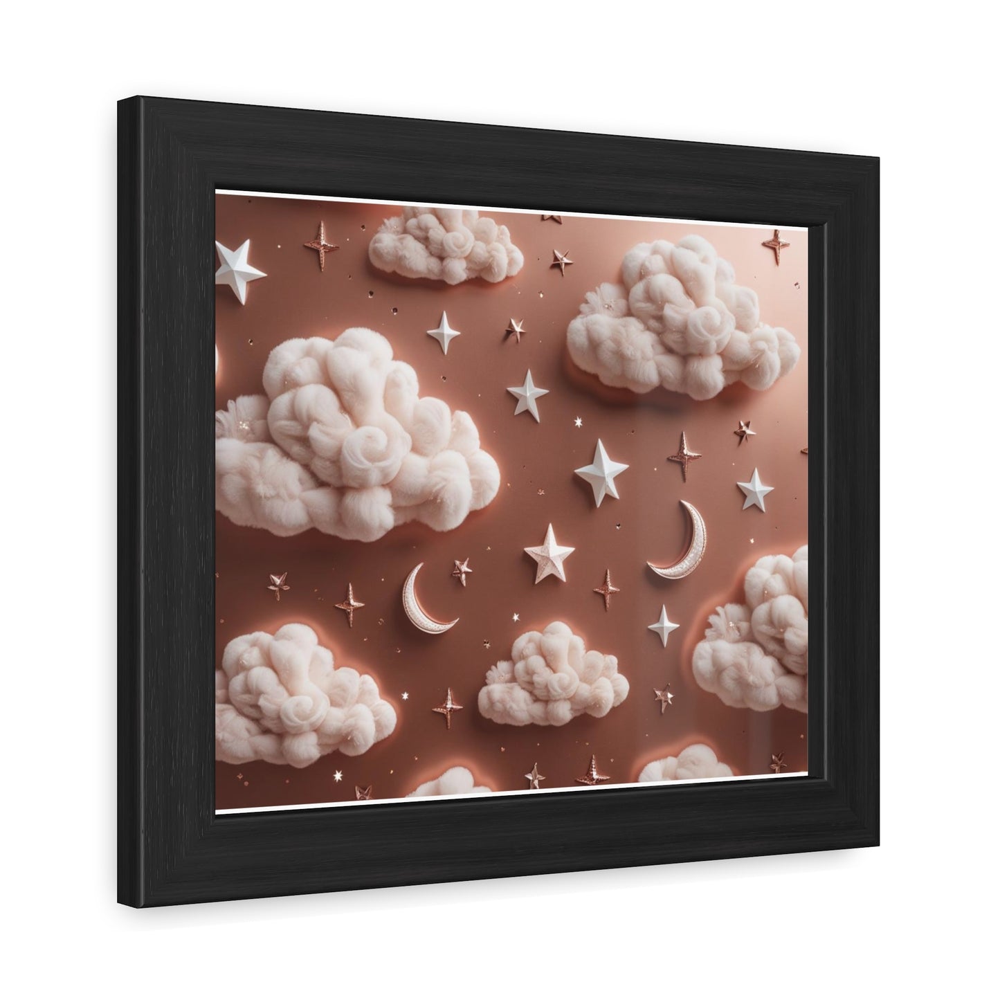 Framed Cloud and Star Poster, Nursery Wall Art, Gift for Baby Shower