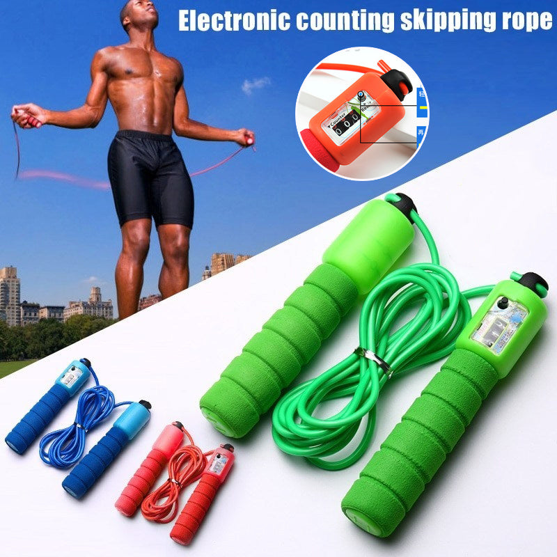 Skipping Rope With Counter Adjustable Length Counter Wear-resistant Foam Cotton Handle Exerci JumpRope se Portable Sports Training Equipment